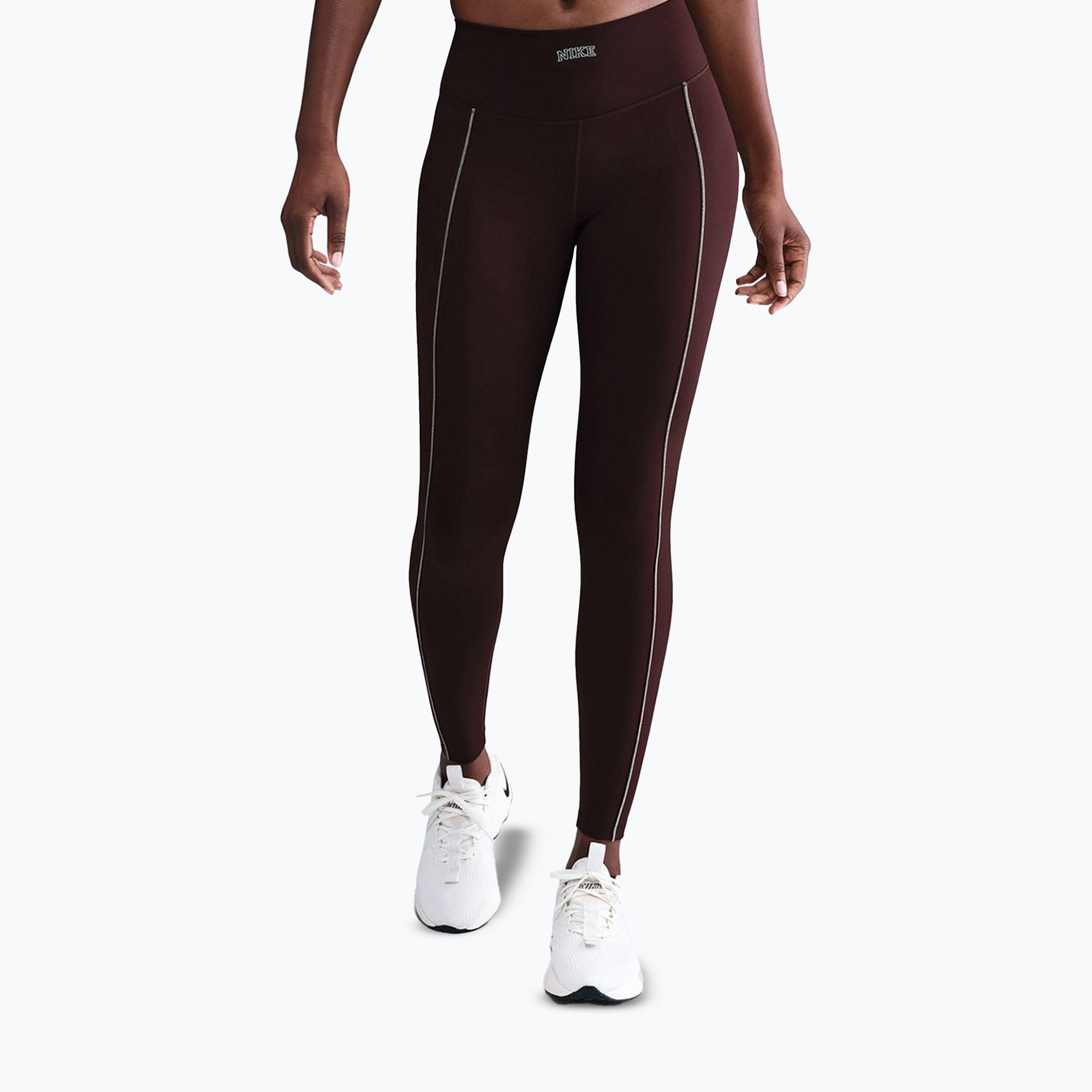 Legginsy damskie Nike One High-Waisted burgundy crush 