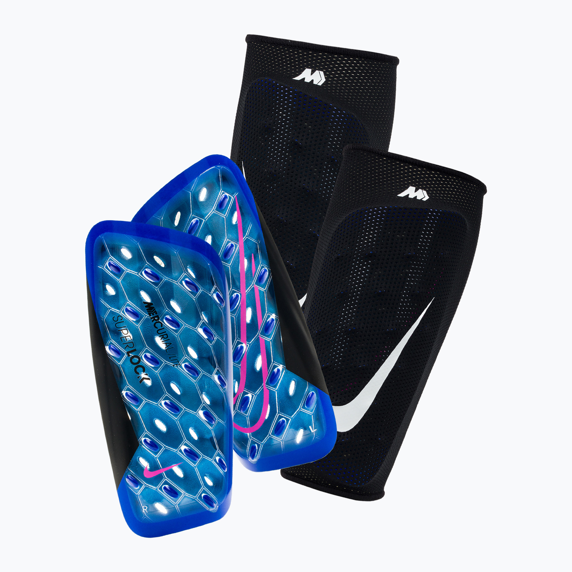 Протектори за подбедрици Nike Mercurial Lite SuperLock 458 racer blue/black/pink blast