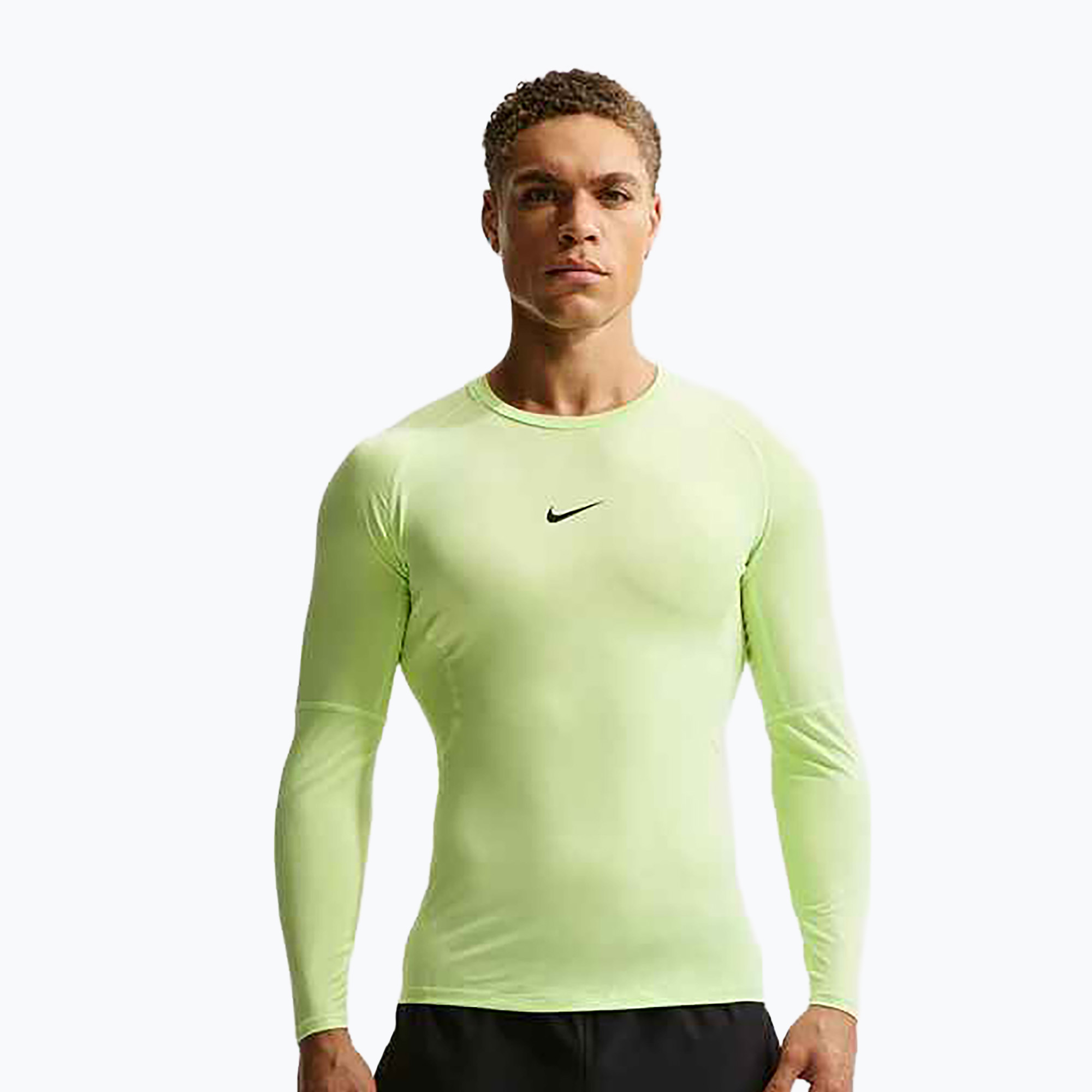Longsleeve treningowy męski Nike Pro Dri-Fit Tight Fitness light liquid lime/black 