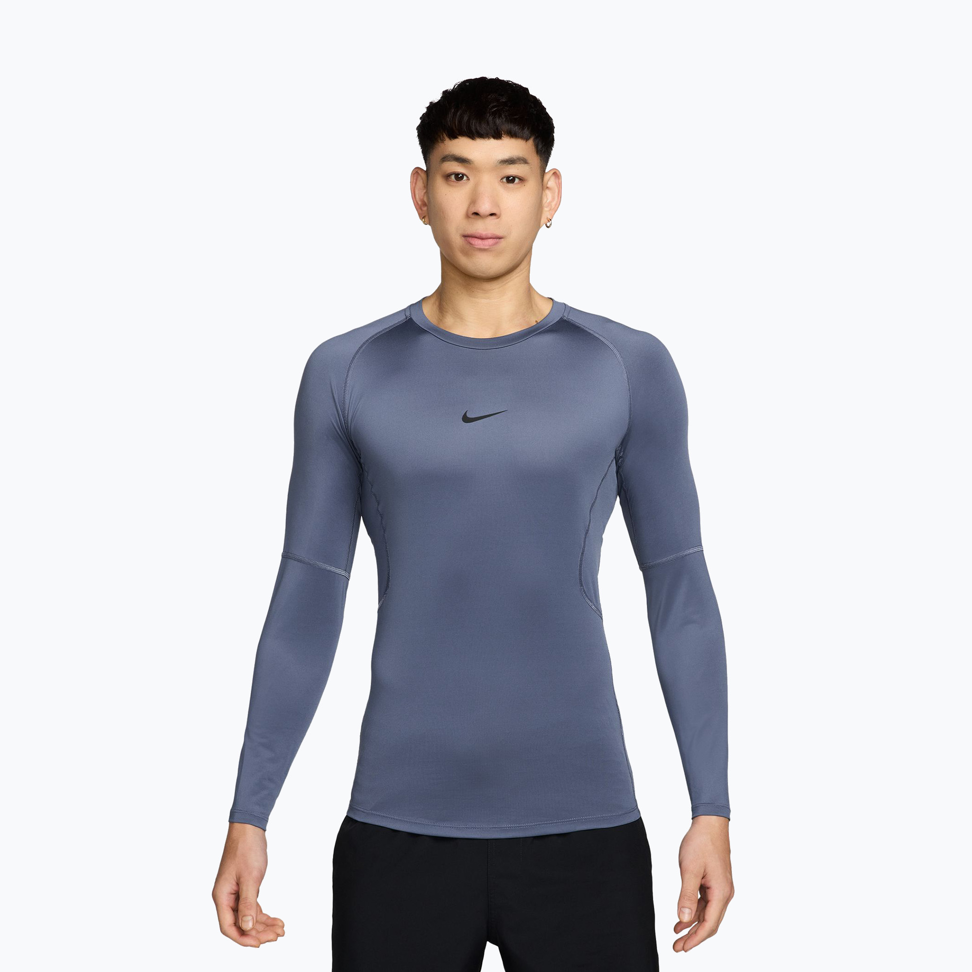 Longsleeve treningowy męski Nike Pro Dri-Fit Tight Fitness diffused blue/black