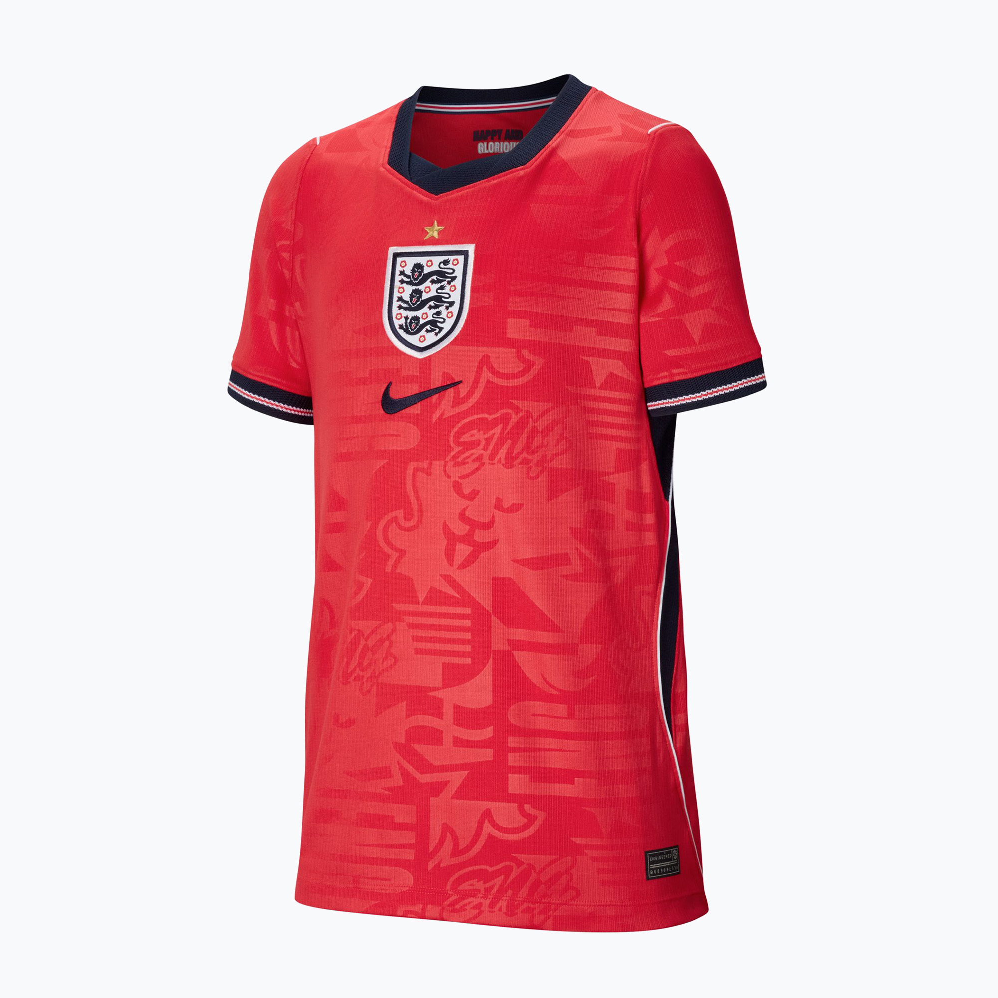 Детска футболна тениска Nike England 2026 Stadium Away speed red/obsidian/white/obsidian
