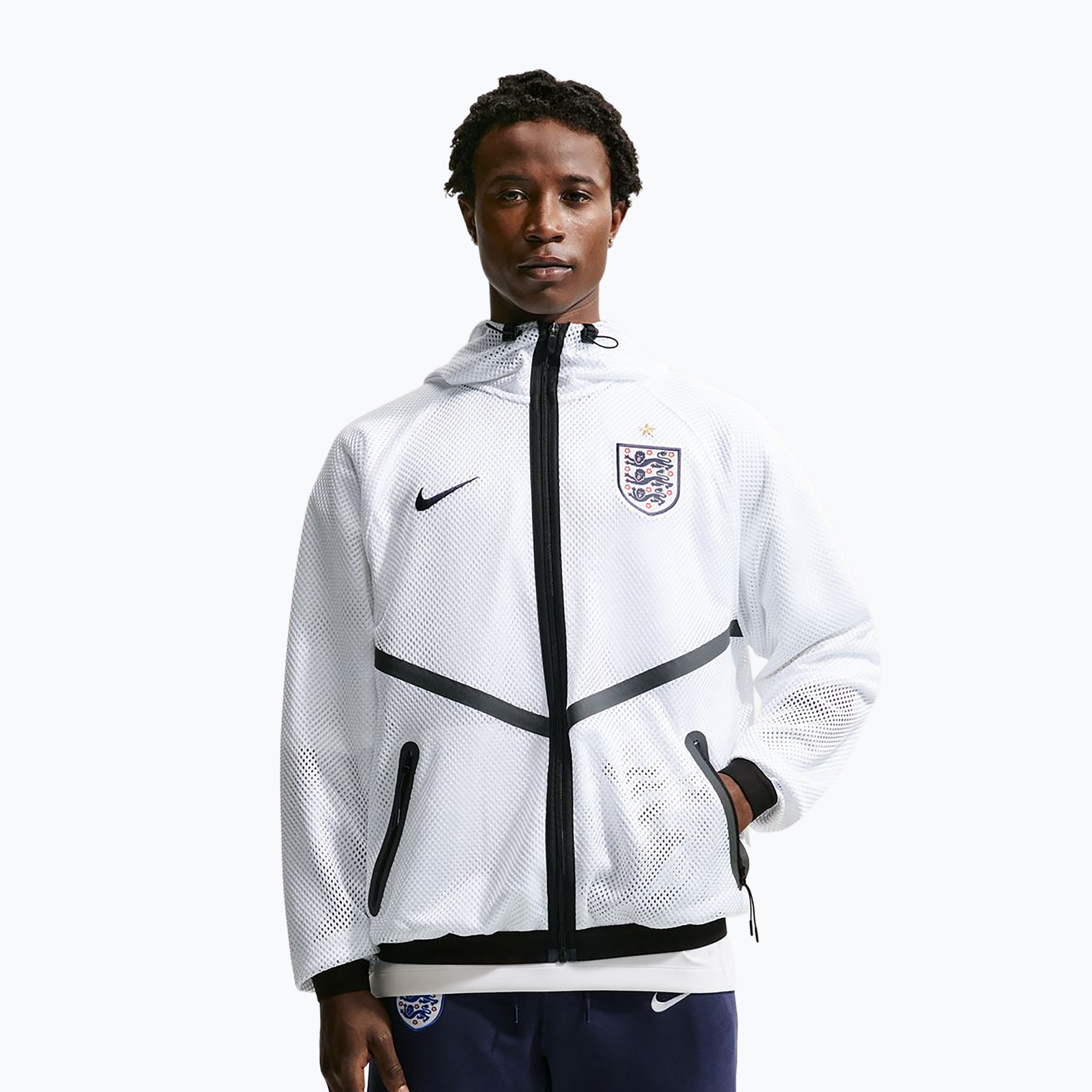 Geacă de fotbal pentru bărbați Nike England Dri-Fit Soccer Anthem white/black/obsidian