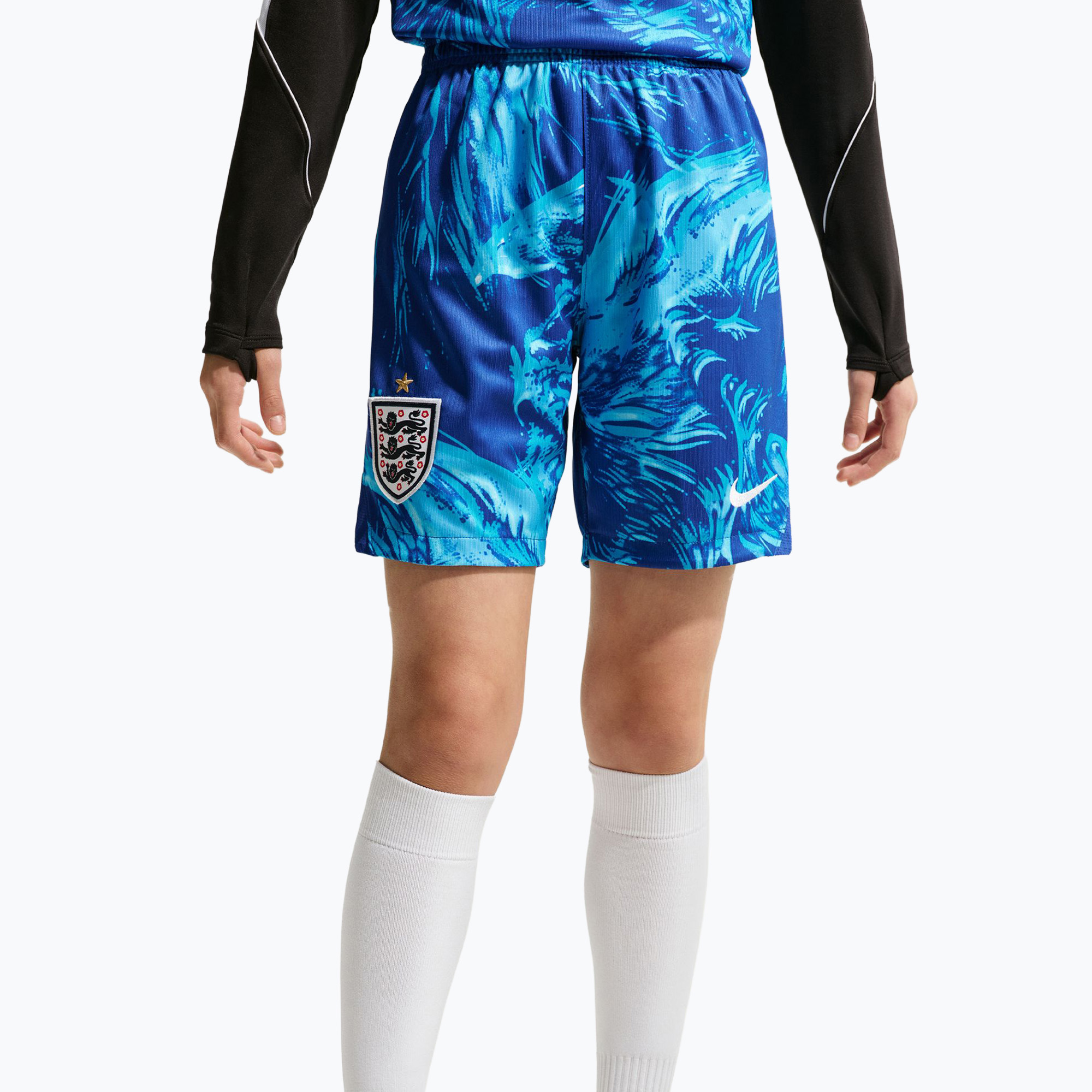 Pantaloni scurți de fotbal pentru copii Nike England 2026/27 Stadium Goalkeeper astronomy blue/black/white