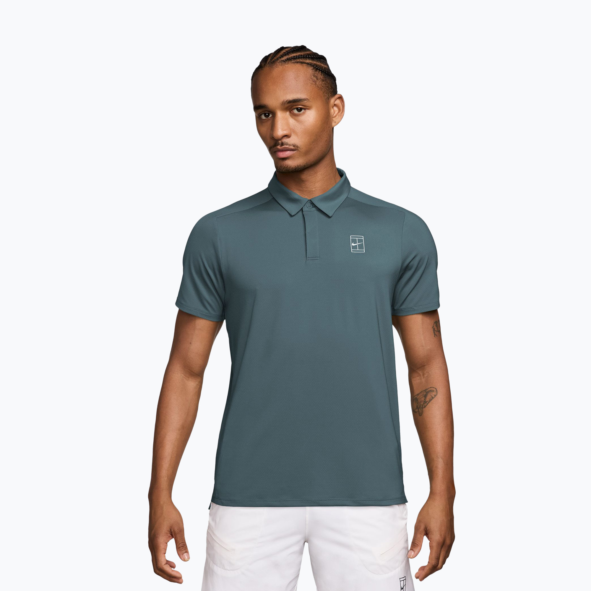 Koszulka tenisowa męska Nike Court Dri-Fit Advantage mineral slate/white 