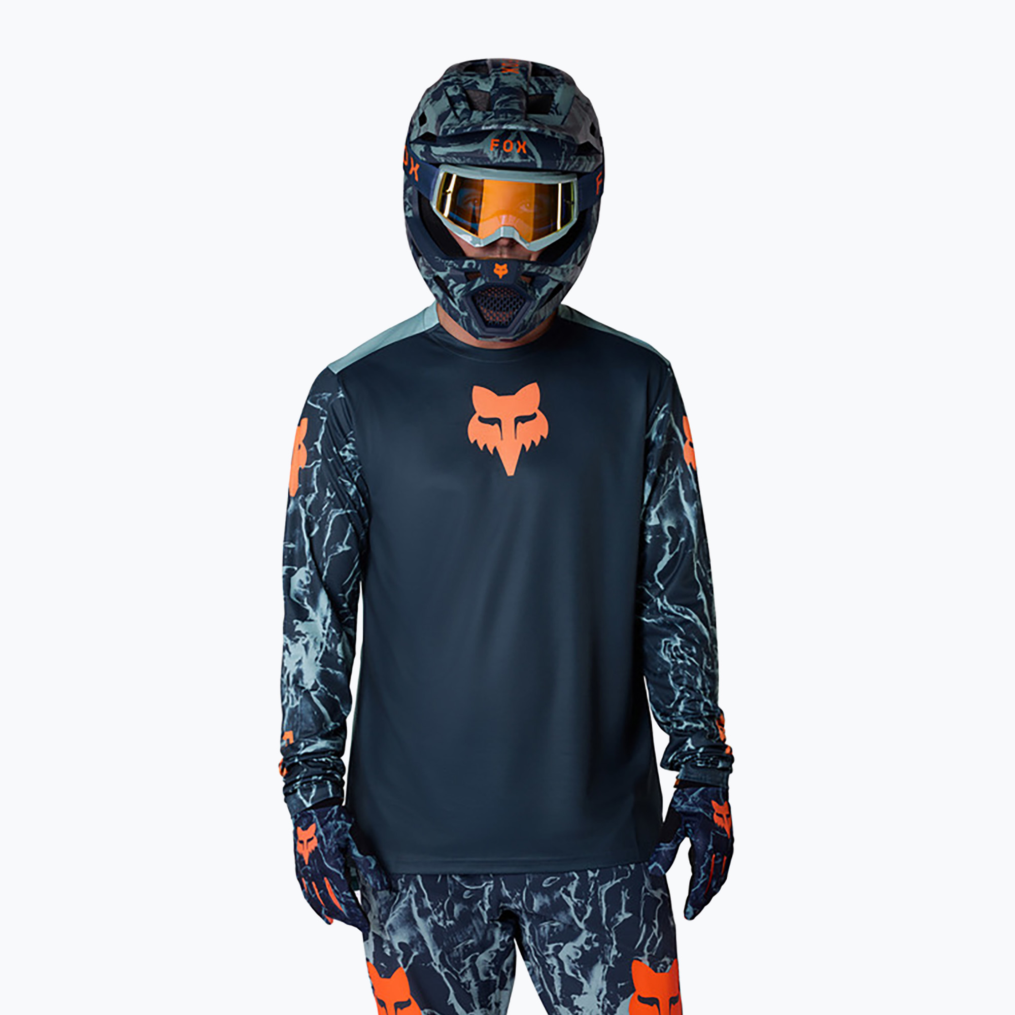 Детска велосипедна блуза с дълъг ръкав Fox Racing Ranger Image Print Jr arctic blue