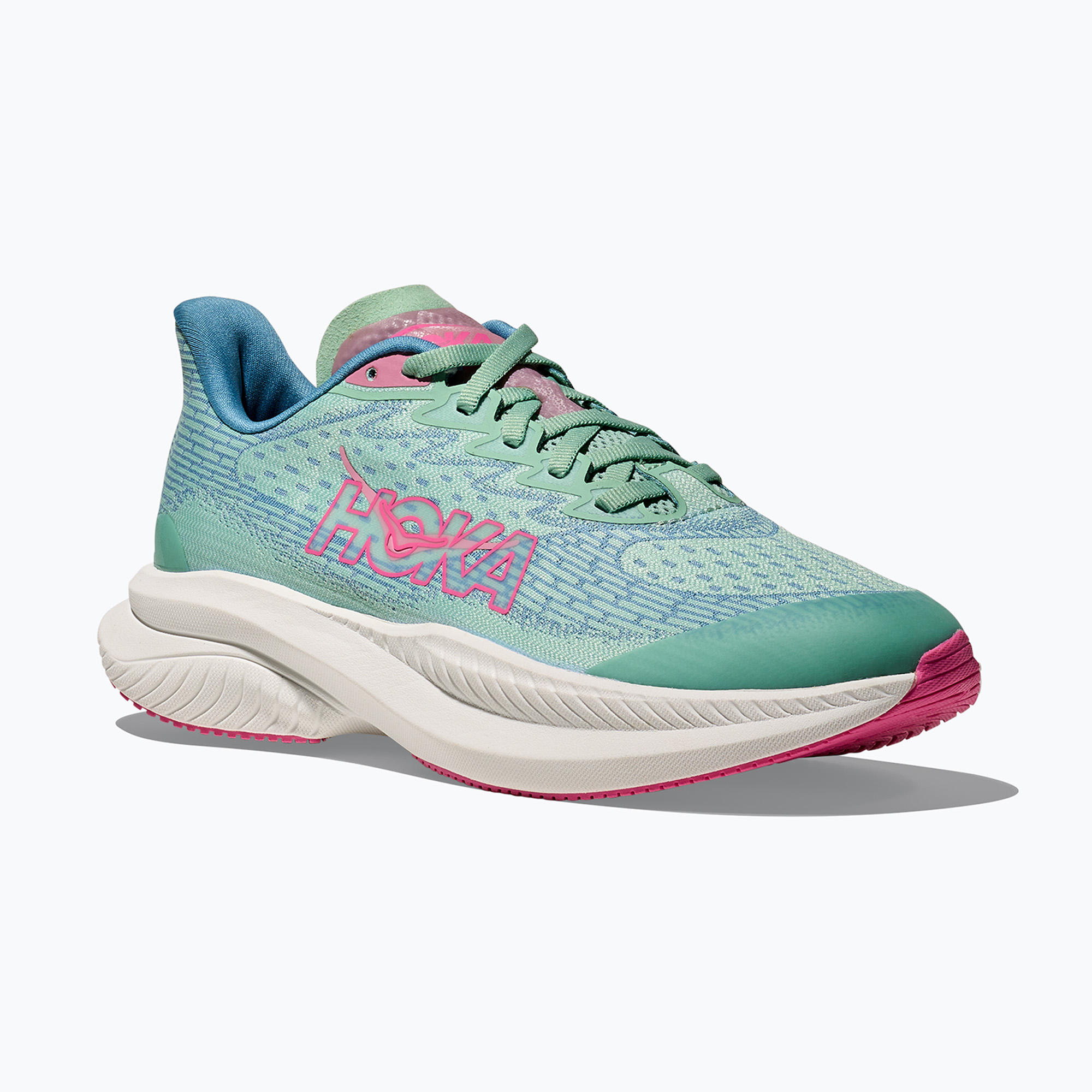 Buty do biegania dziecięce HOKA Mach 6 jadeite/alpine blue 