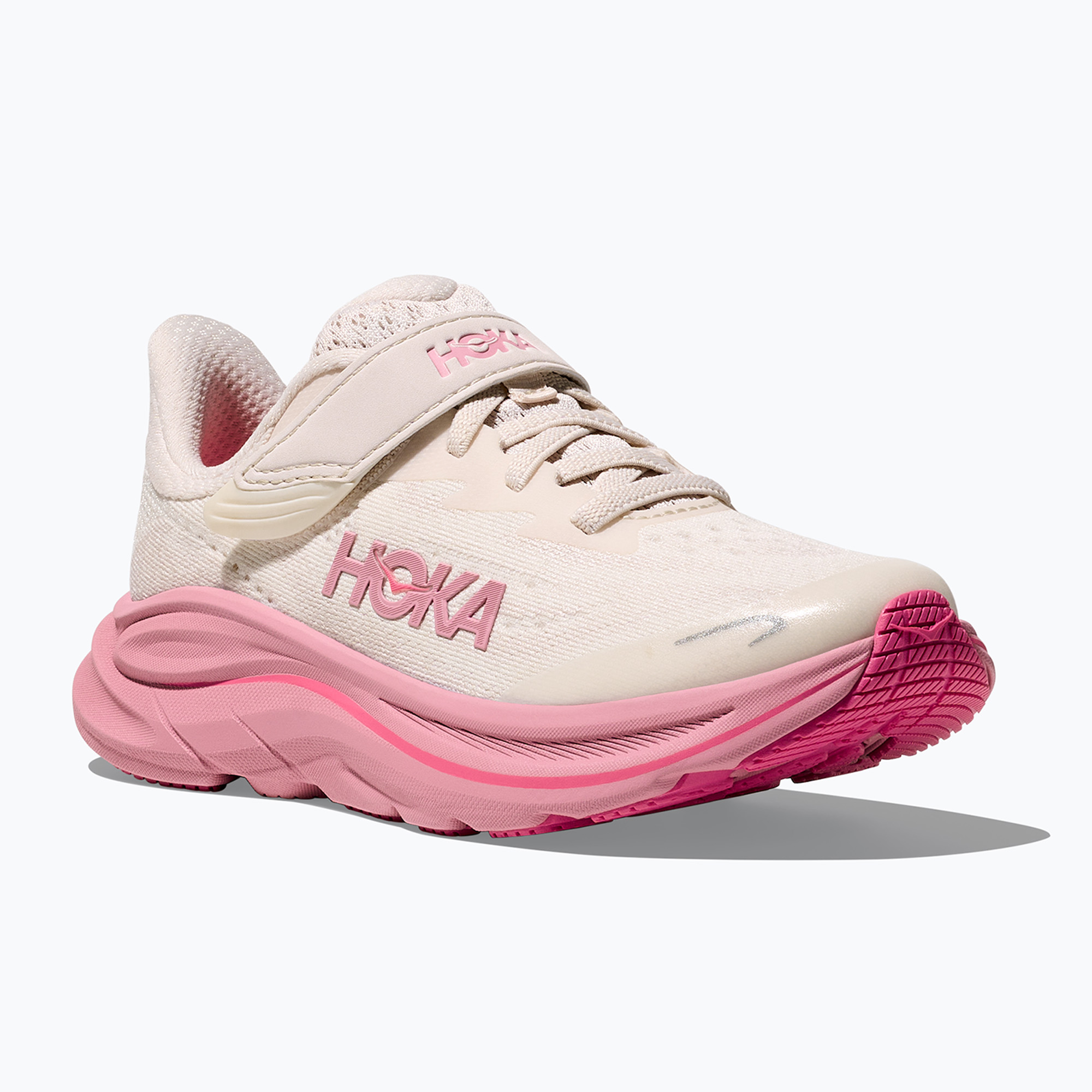 Buty do biegania dziecięce HOKA Clifton 10 rose cream/dried rose 