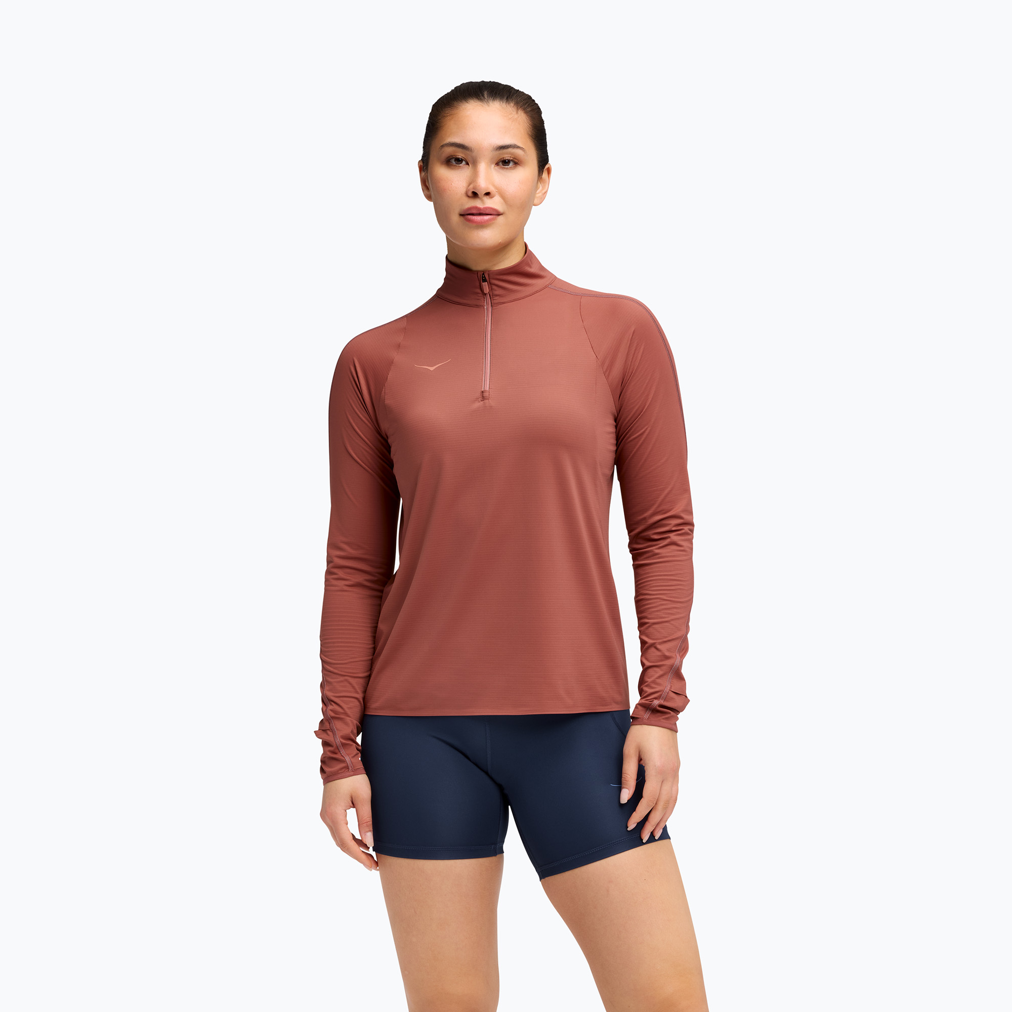 Bluza do biegania damska HOKA GlideTech Quarter Zip rouge 
