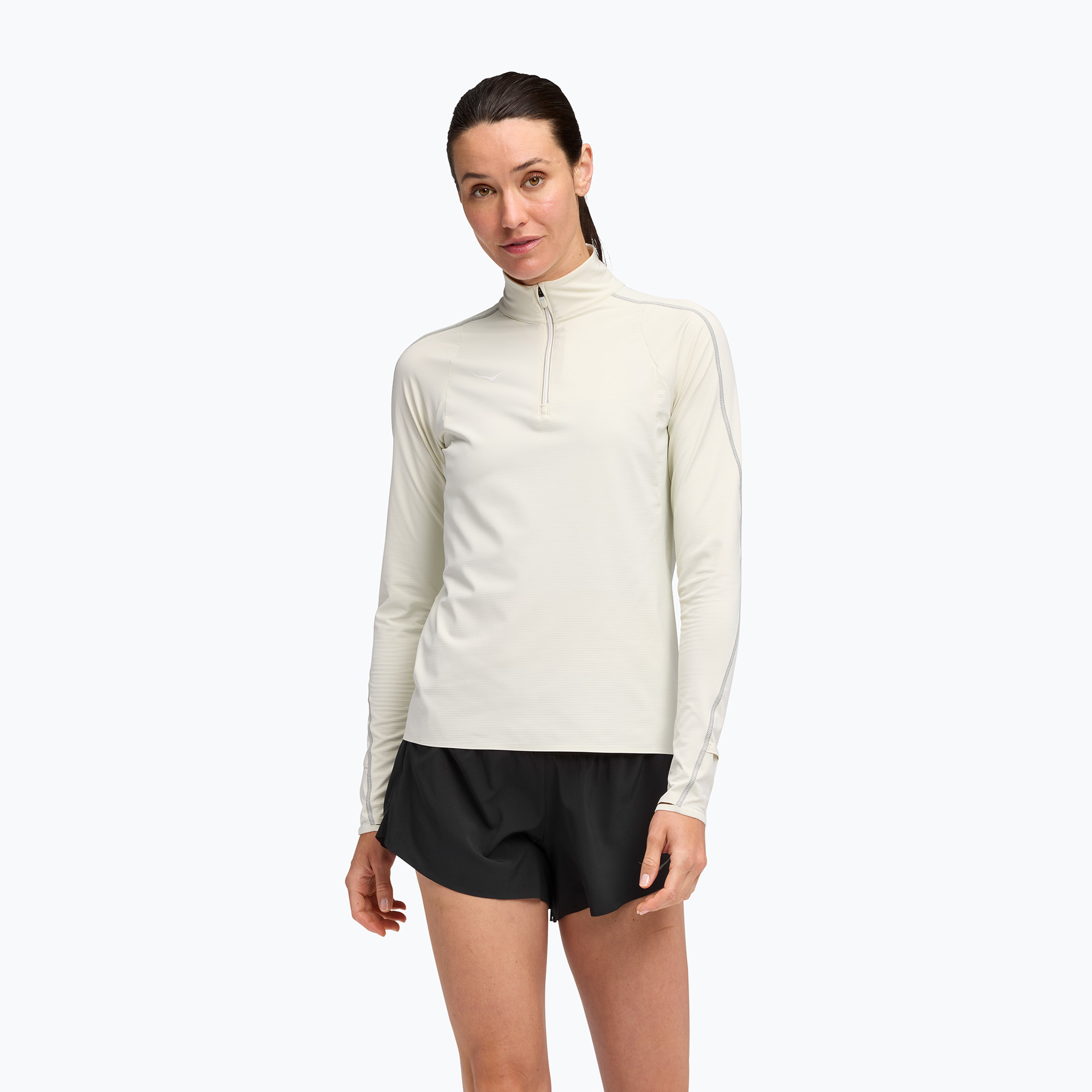 Bluza do biegania damska HOKA GlideTech Quarter Zip ruffle salt 