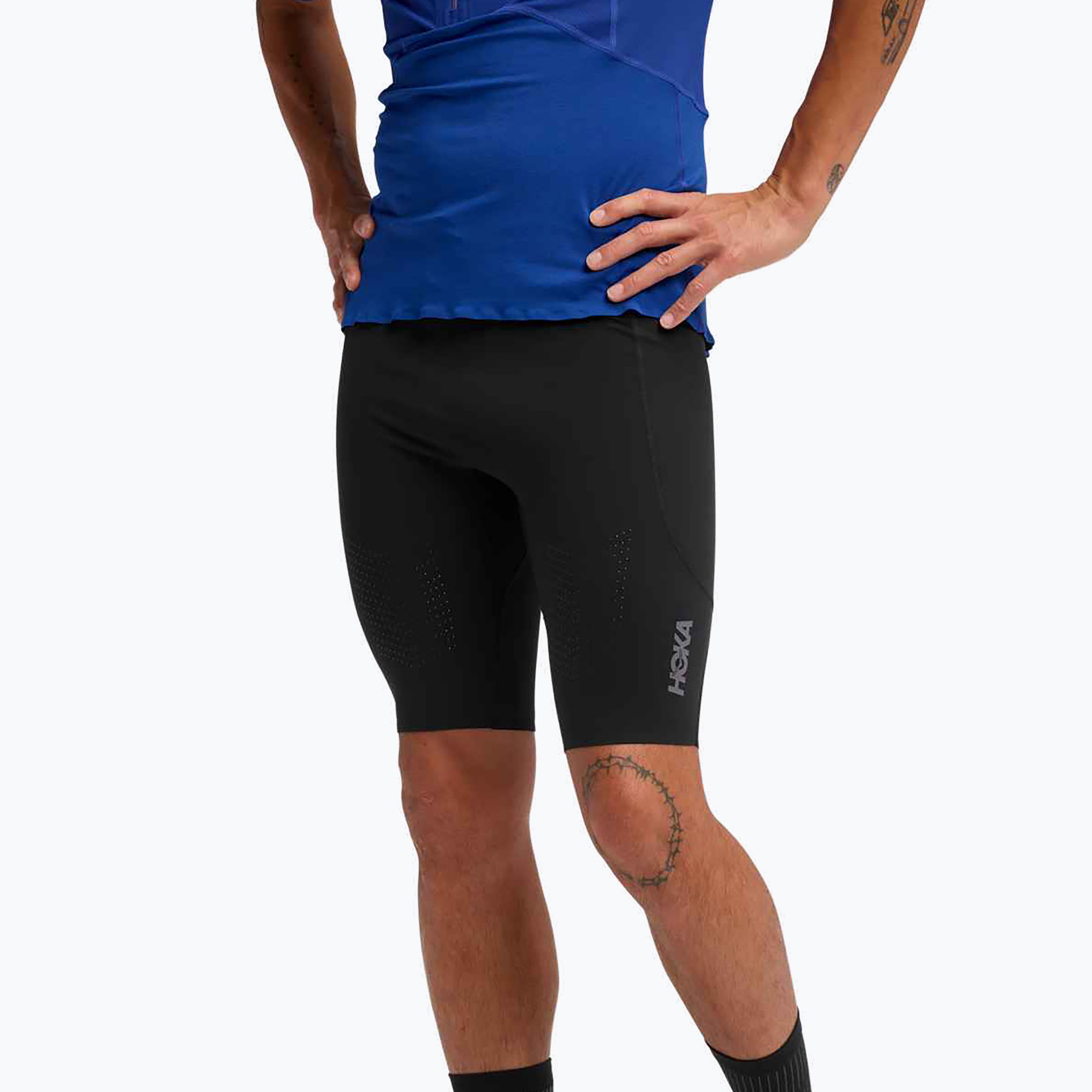 Legginsy do biegania męskie HOKA Skybreeze Half black 