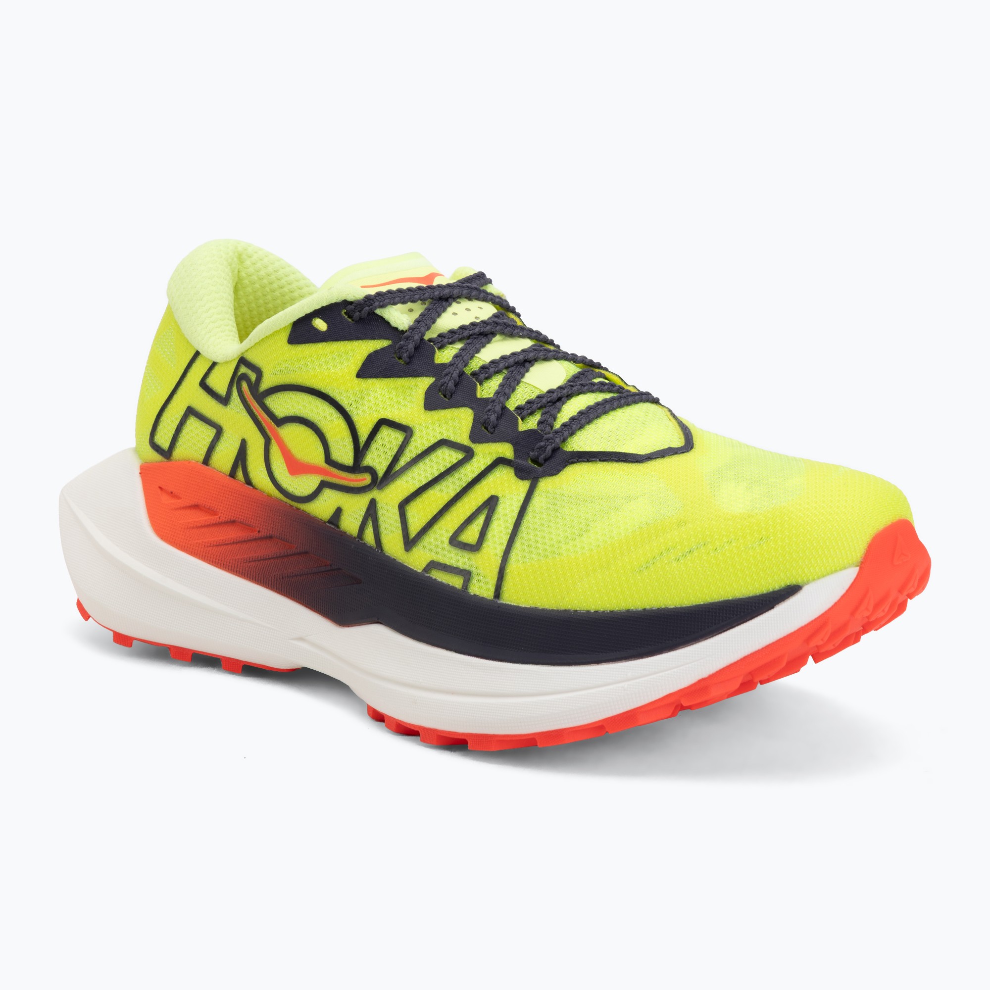 Дамски обувки за бягане HOKA Rocket X Trail neon yuzu/neon flame
