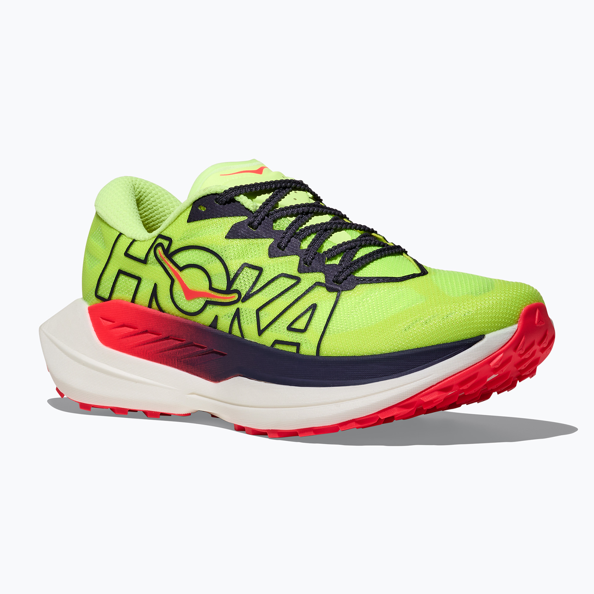 Дамски обувки за бягане HOKA Rocket X Trail neon yuzu/neon flame