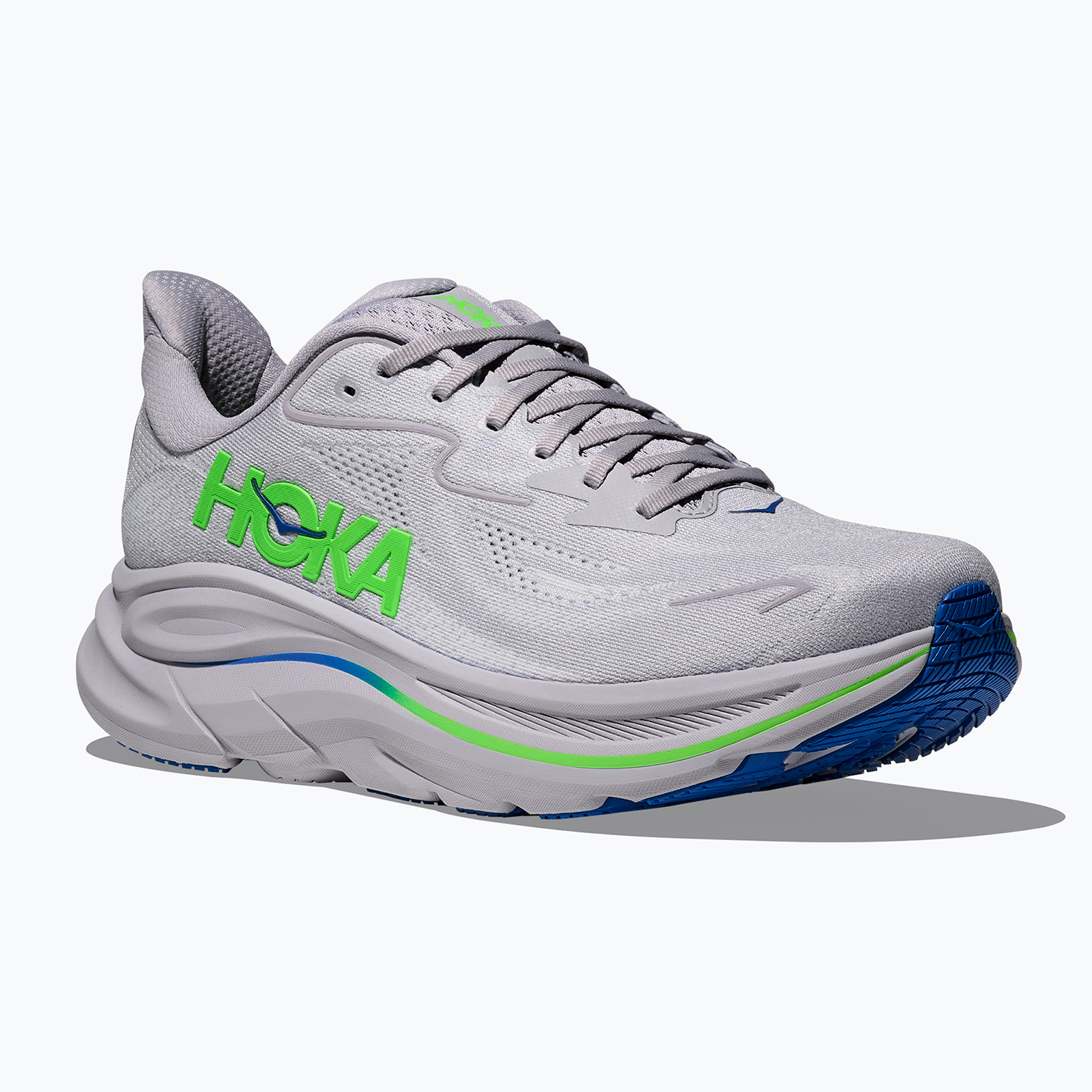 Buty do biegania męskie HOKA Clifton 10 Wide ash grey/neon green 