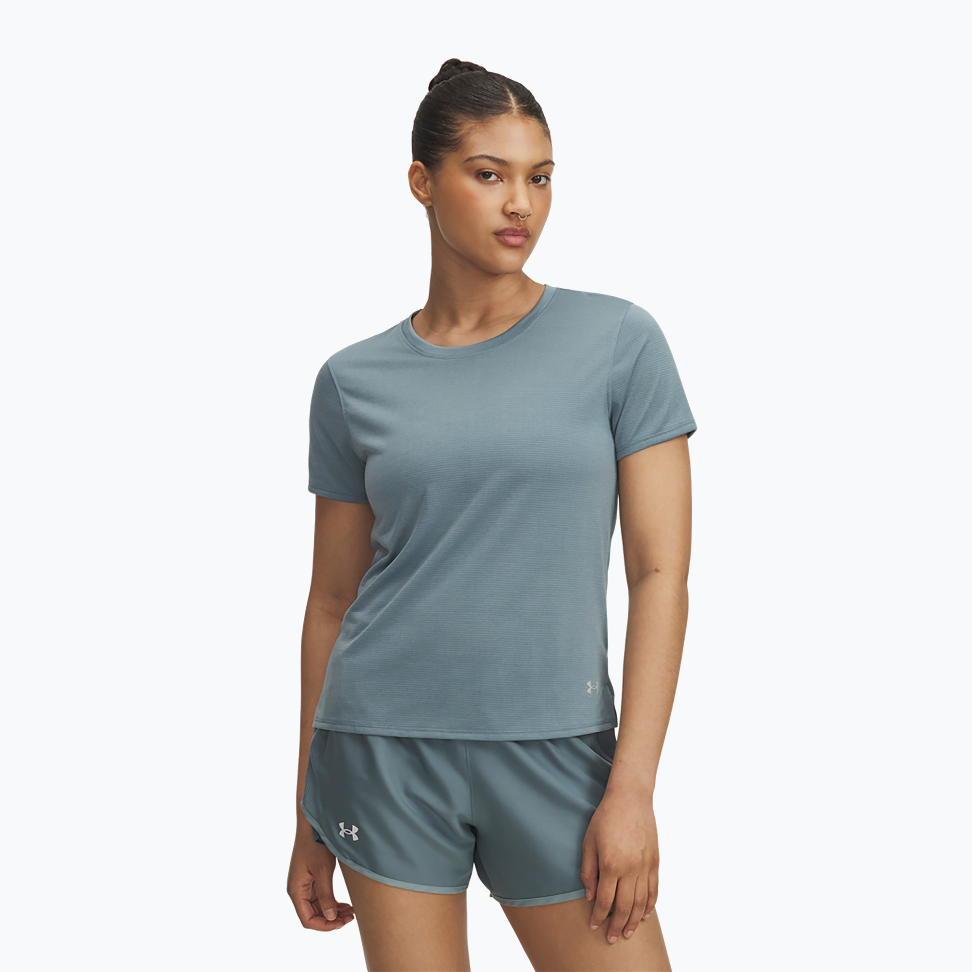 Koszulka do biegania damska Under Armour Launch jasper blue/reflective 