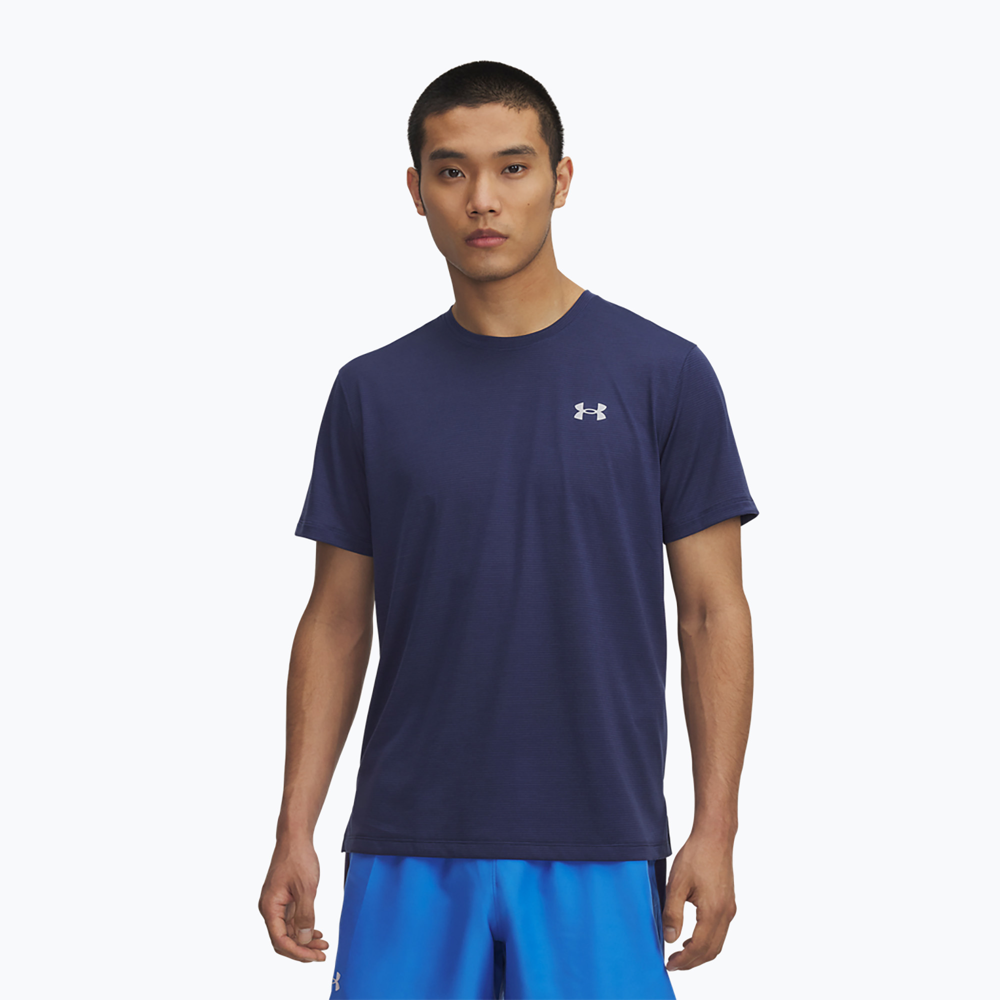 Koszulka do biegania męska Under Armour UA Launch washed navy/reflective 