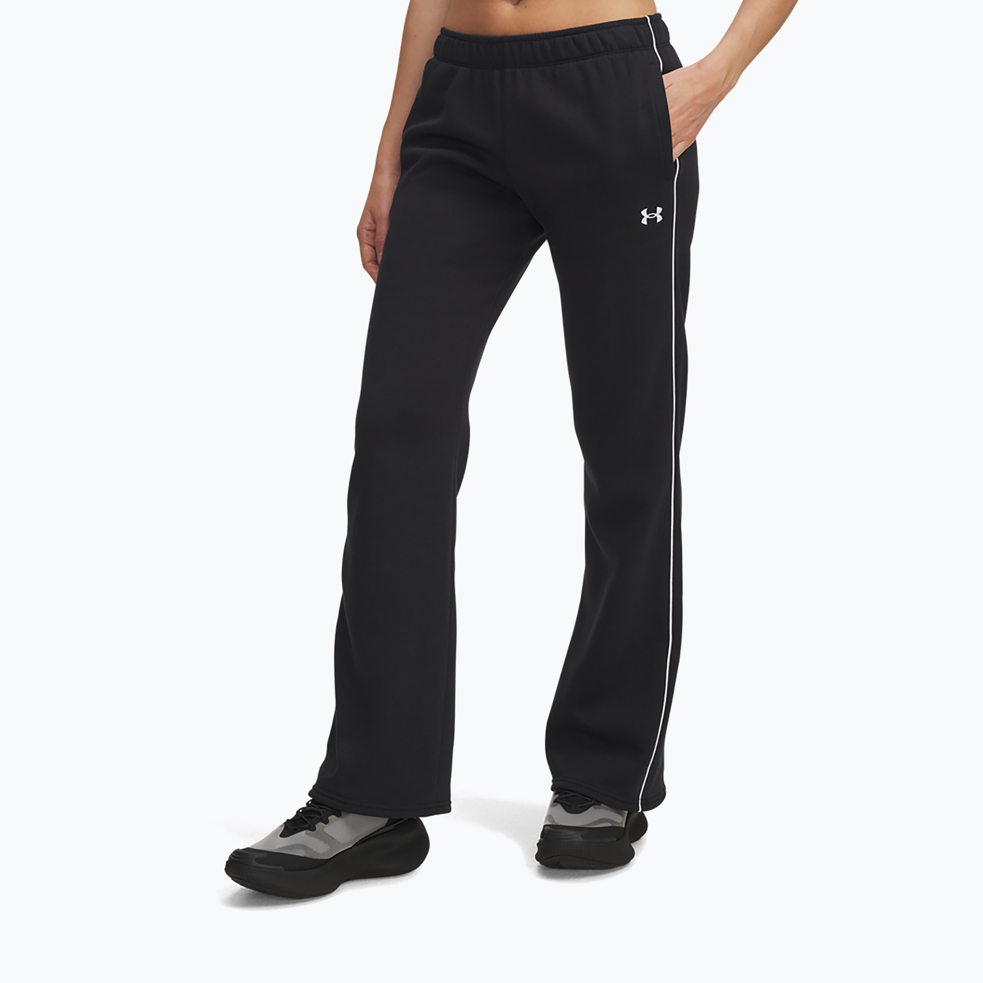Spodnie damskie Under Armour Rival Fleece Piped black/white 