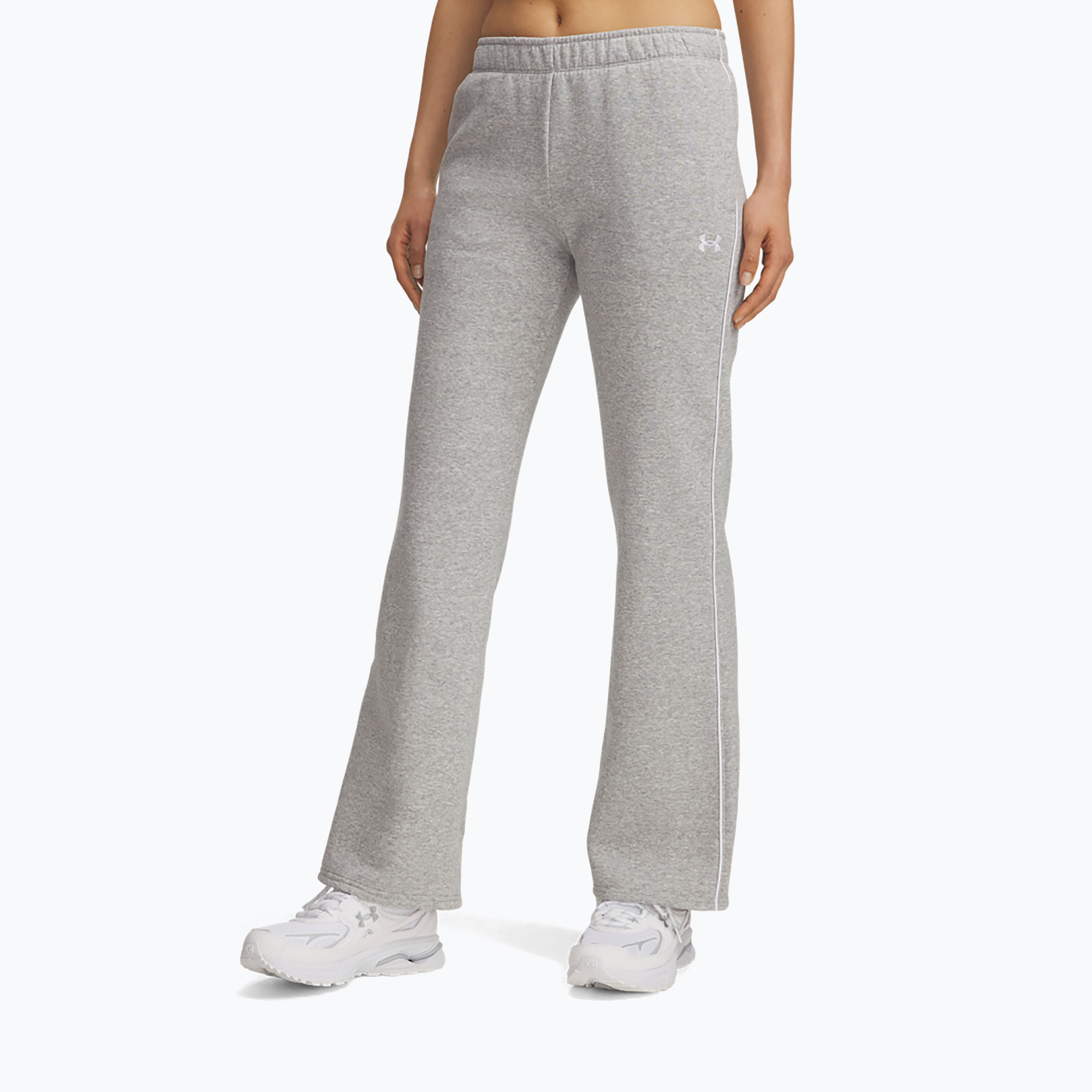 Spodnie damskie Under Armour Rival Fleece Piped mod gray light heather white 