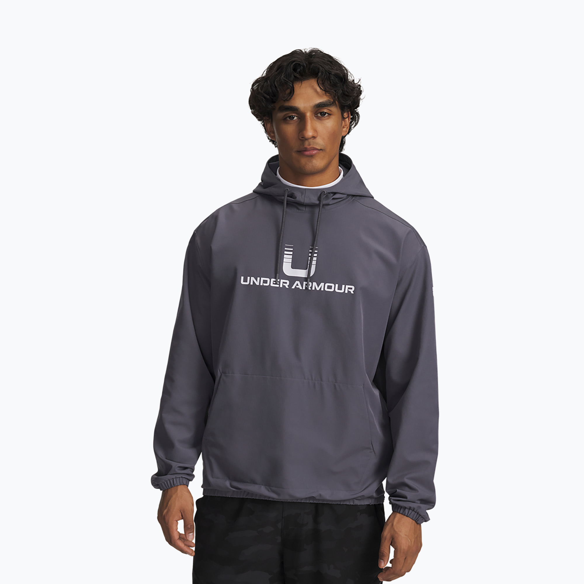 Bluza męska Under Armour Unstoppable Woven Hoodie castlerock/white 
