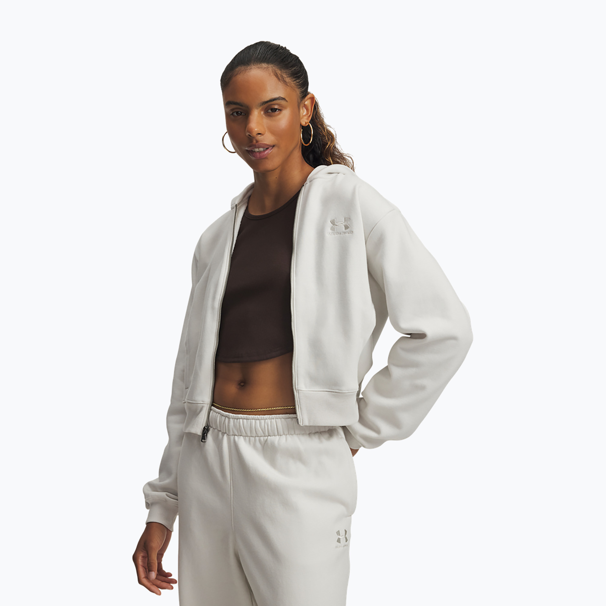 Bluza treningowa damska Under Armour Icon Vida Fleece FZ summit white/summit white 