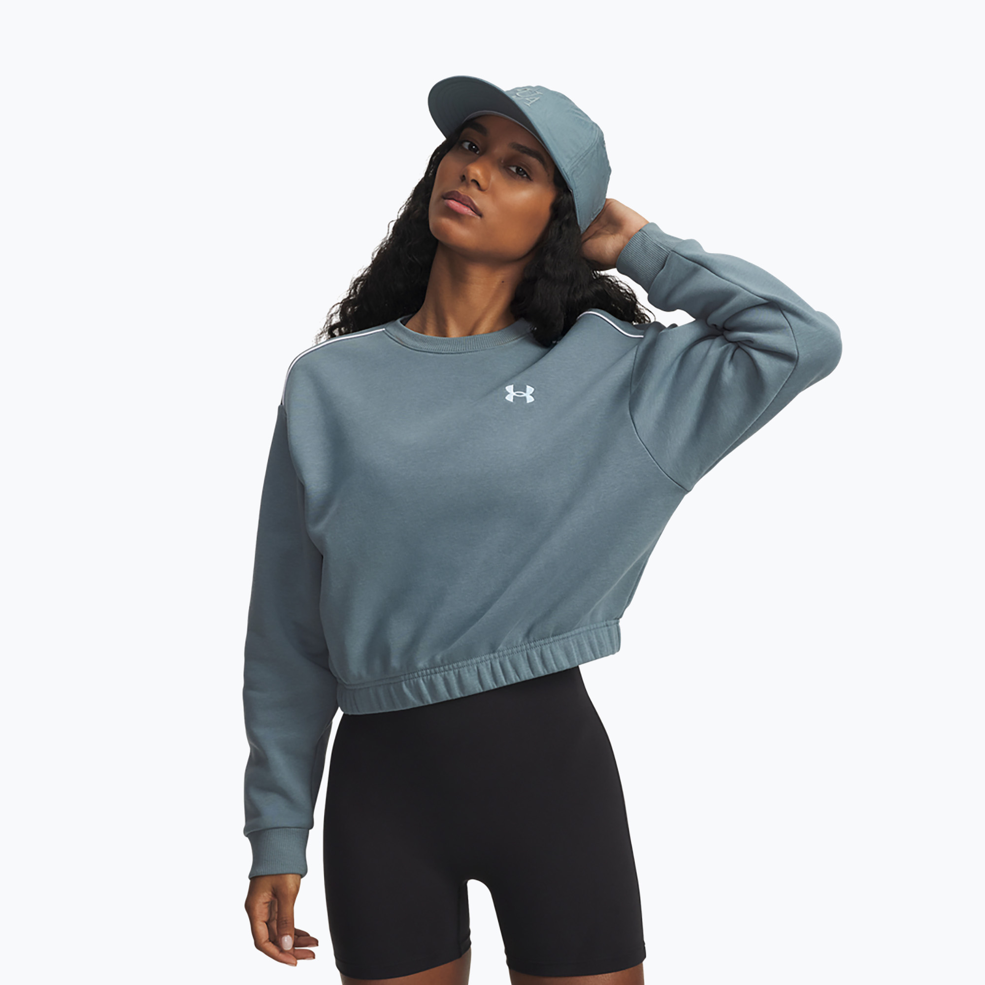 Bluza damska Under Armour Rival Fleece Piped Crew jasper blue/white 