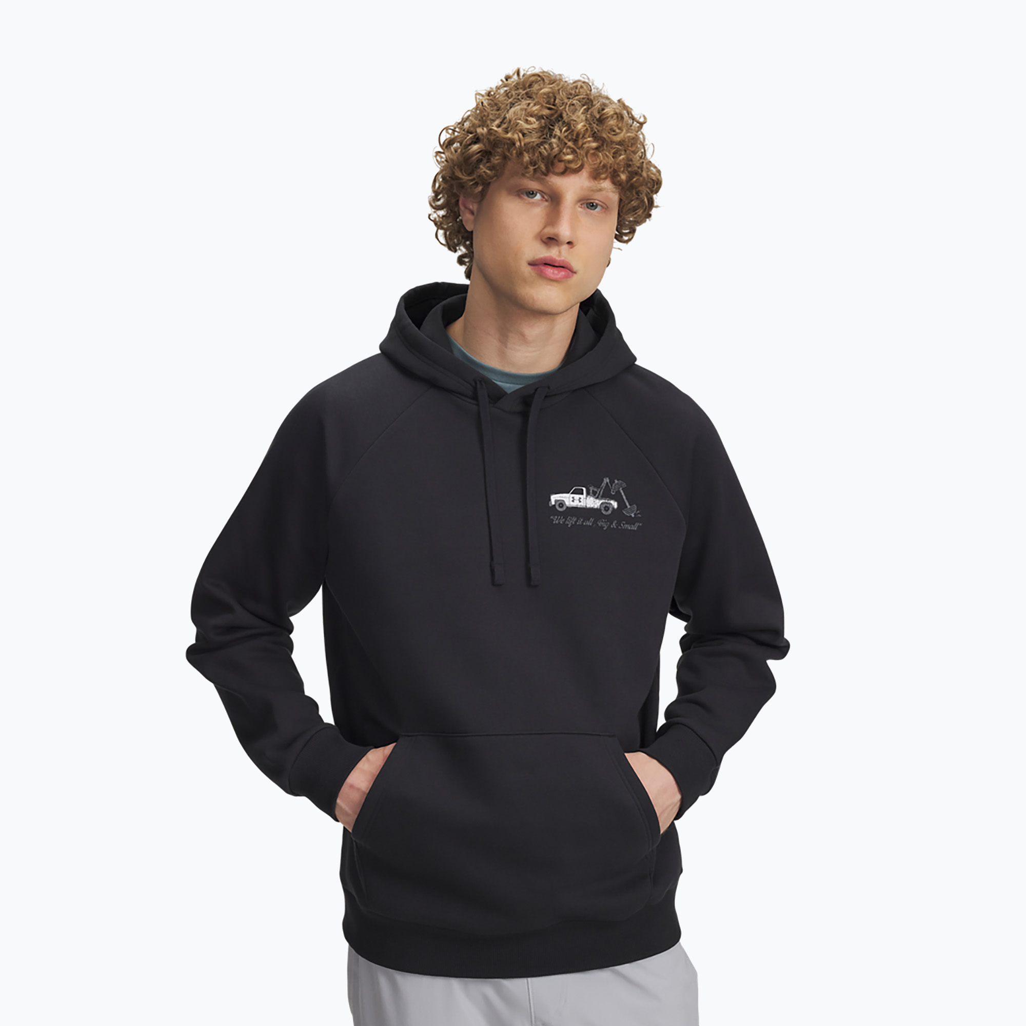 Bluza męska Under Armour Rival Fleece HBR Logo Hoodie black/white 