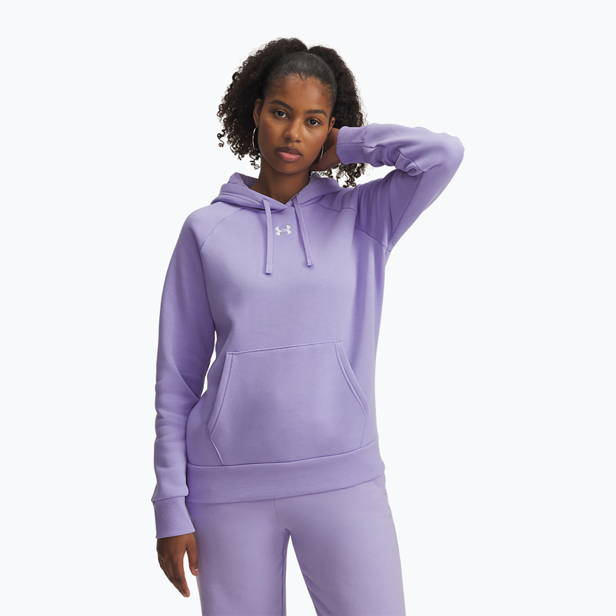 Bluza damska Under Armour Rival Fleece Hoodie transparent/white 