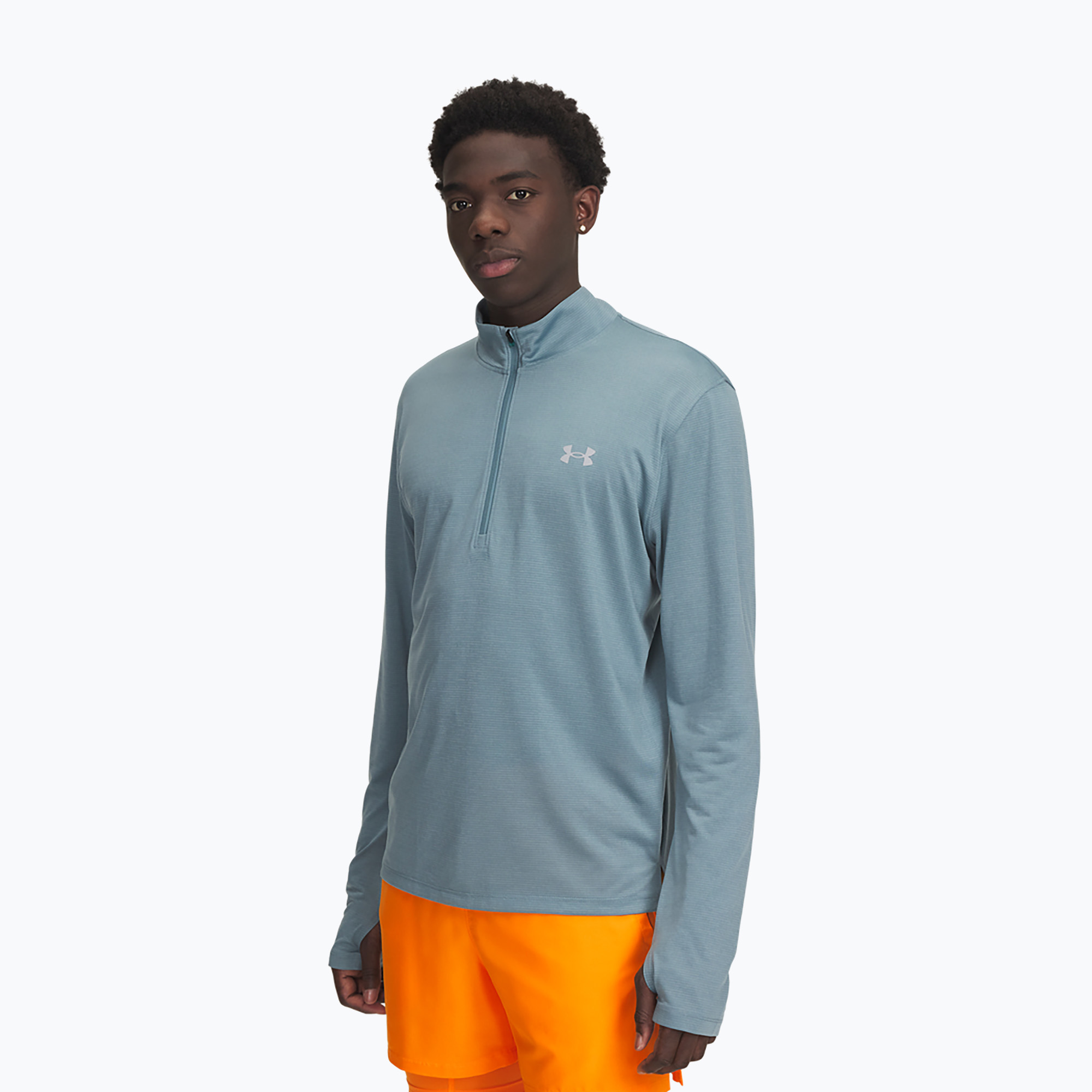 Bluza do biegania męska Under Armour Launch 1/4 Zip jasper blue/reflective 