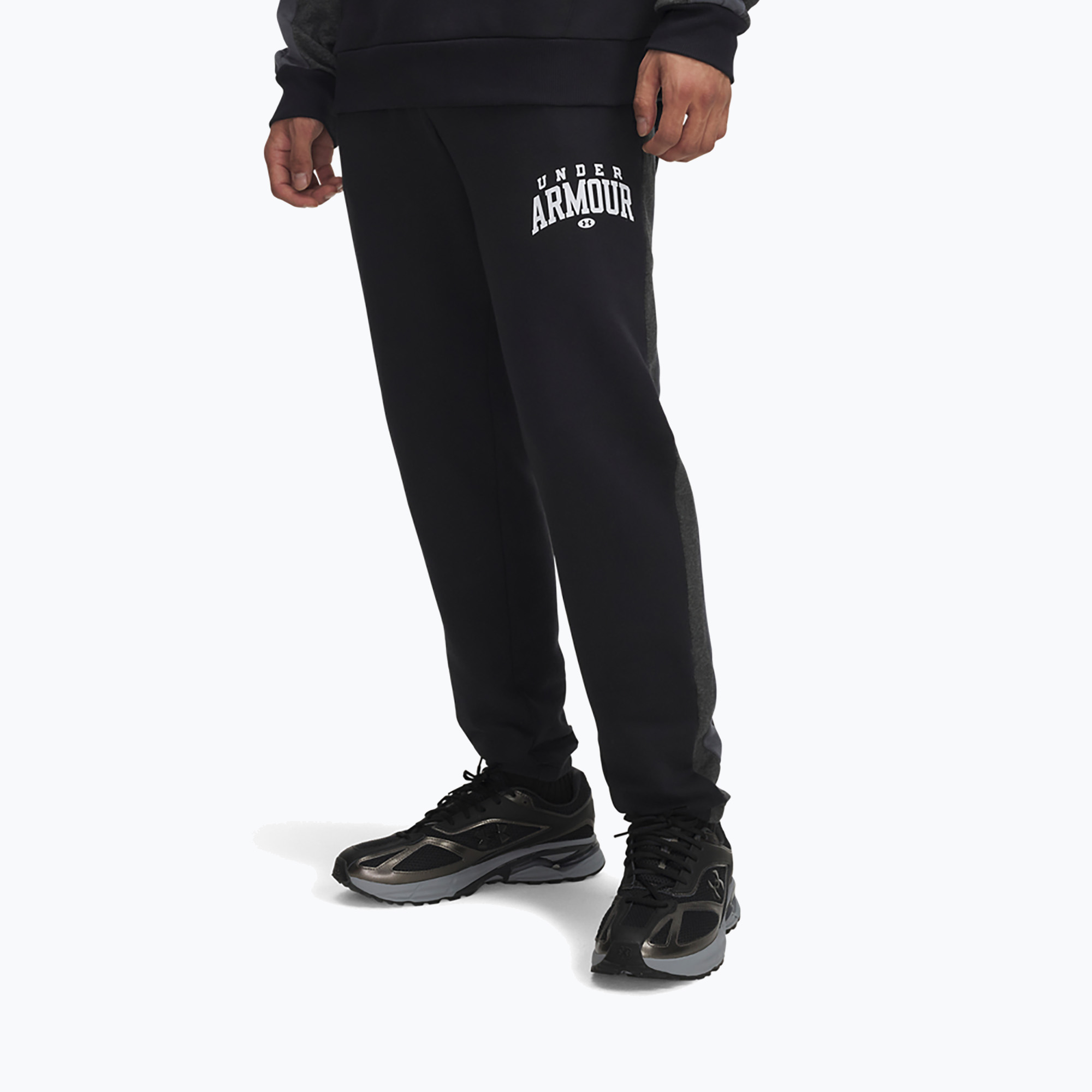 Spodnie treningowe męskie Under Armour Rival Fleece Colorblock black/castlerock/white 