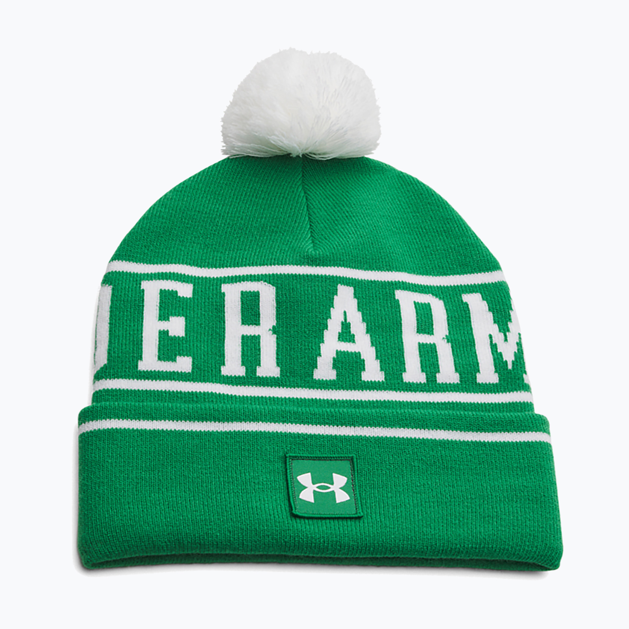 Czapka zimowa męska Under Armour Halftime Pom Beanie team kelly green/white/white 