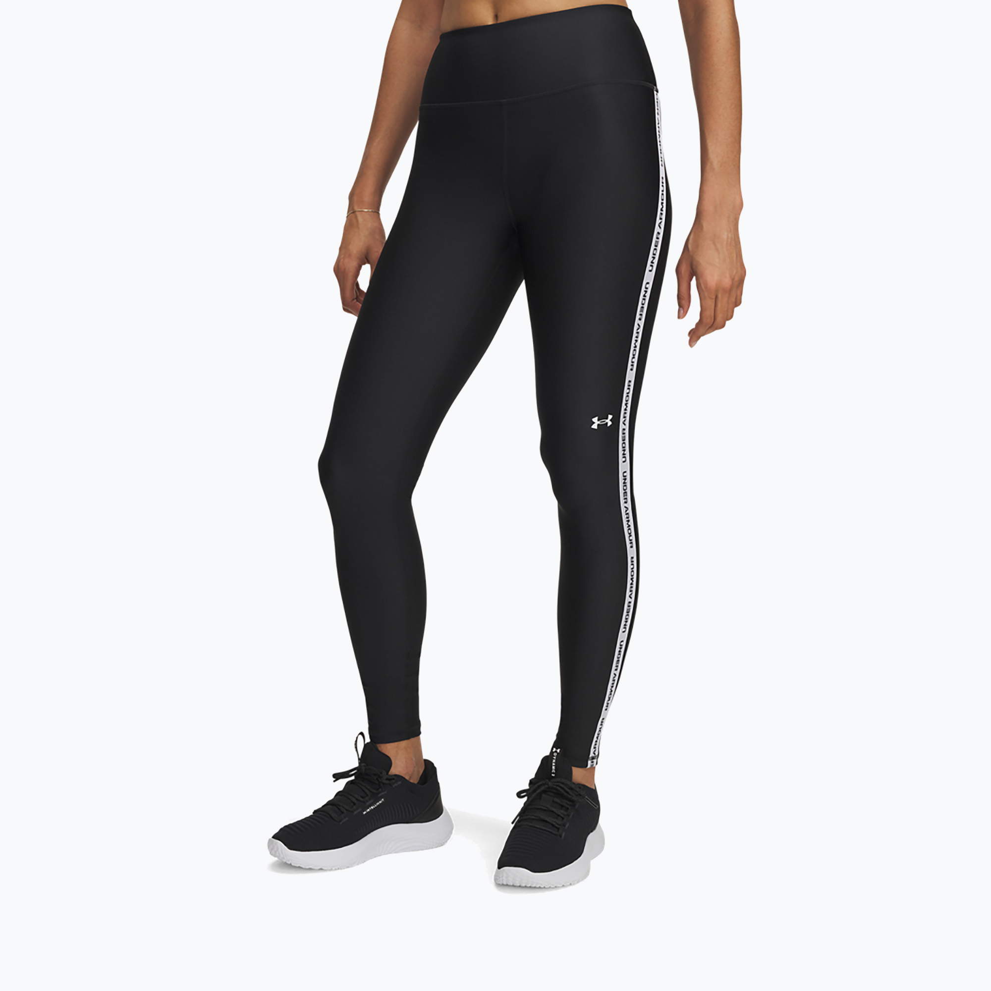 Legginsy damskie Under Armour Tech Wordmark Tape black/white/white 
