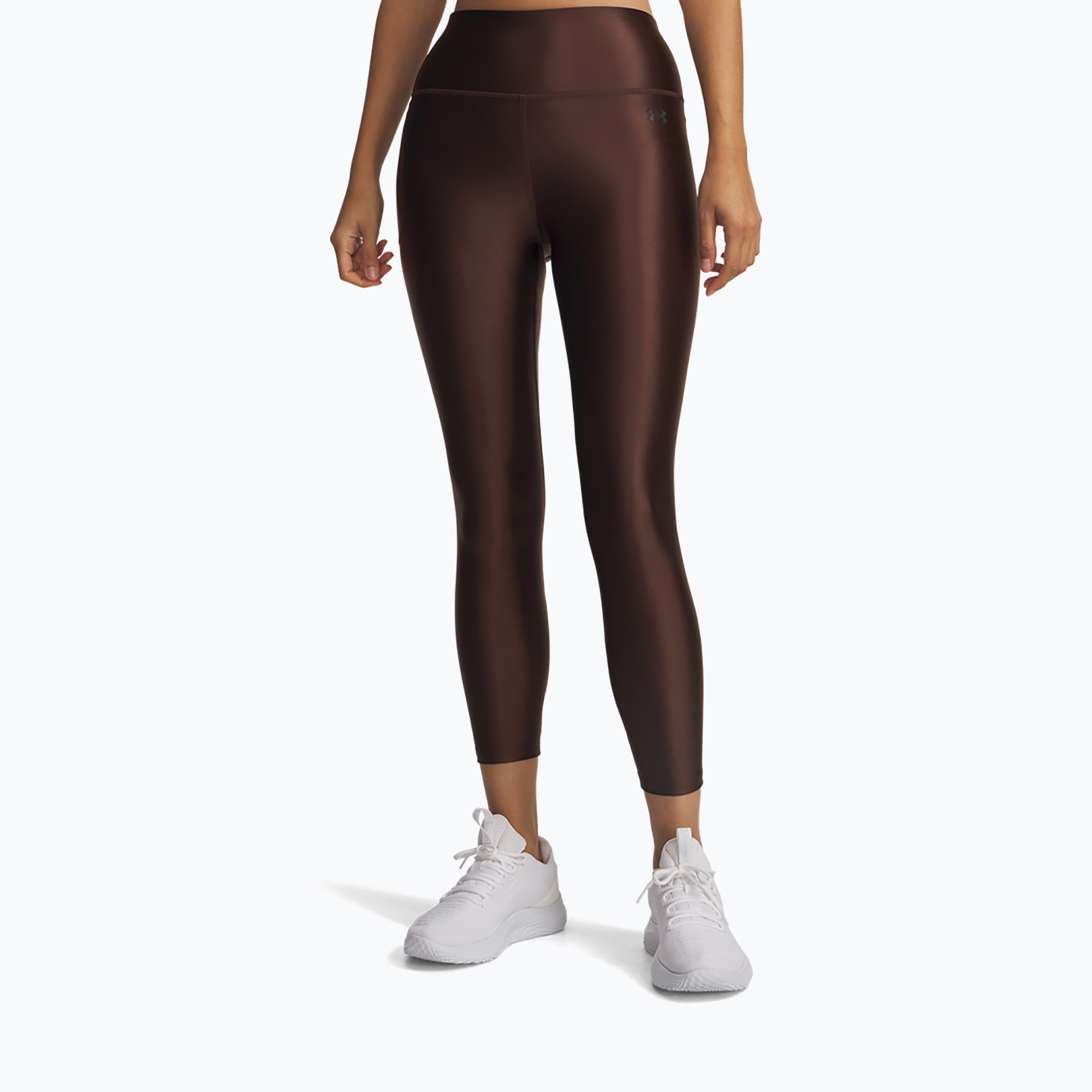 Legginsy treningowe damskie Under Armour Motion Shine Ankle kona brown/black 