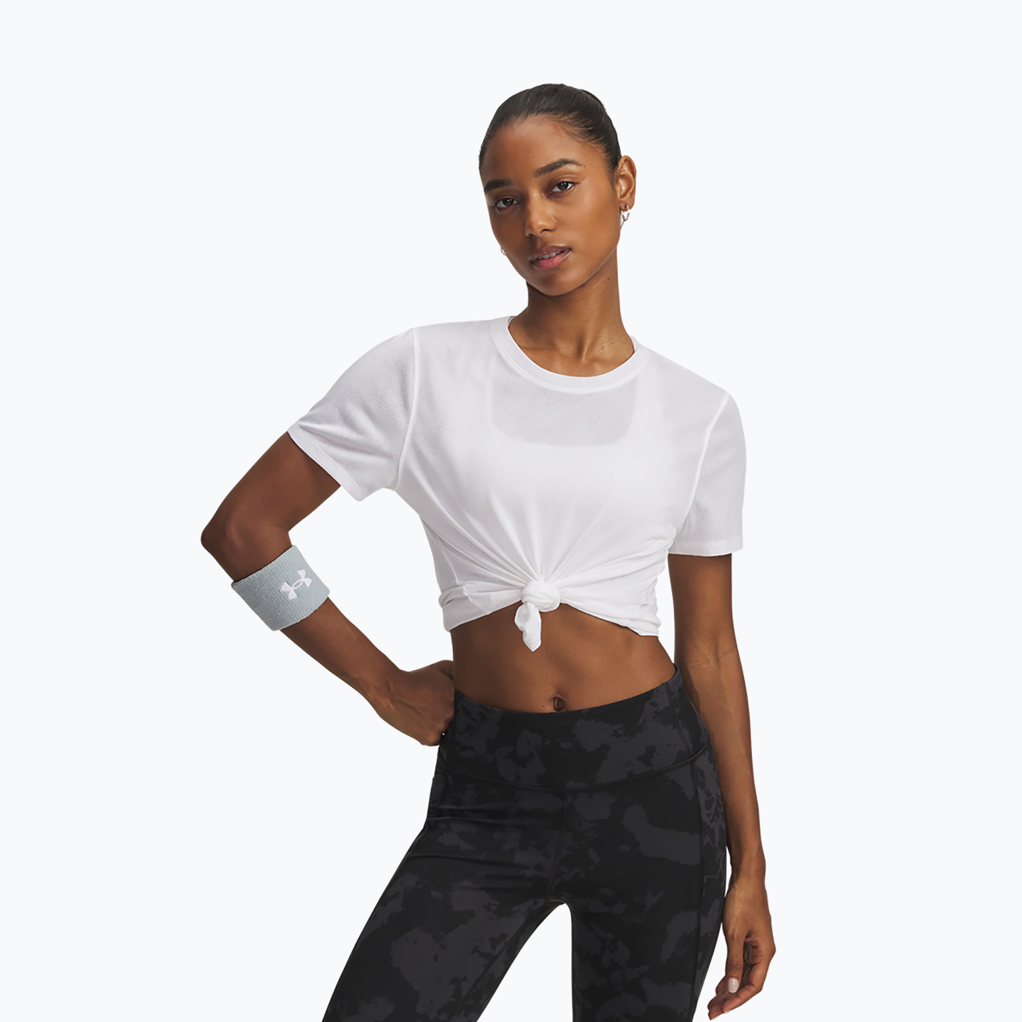 Koszulka do biegania damska Under Armour Launch Jacquard white/reflective 