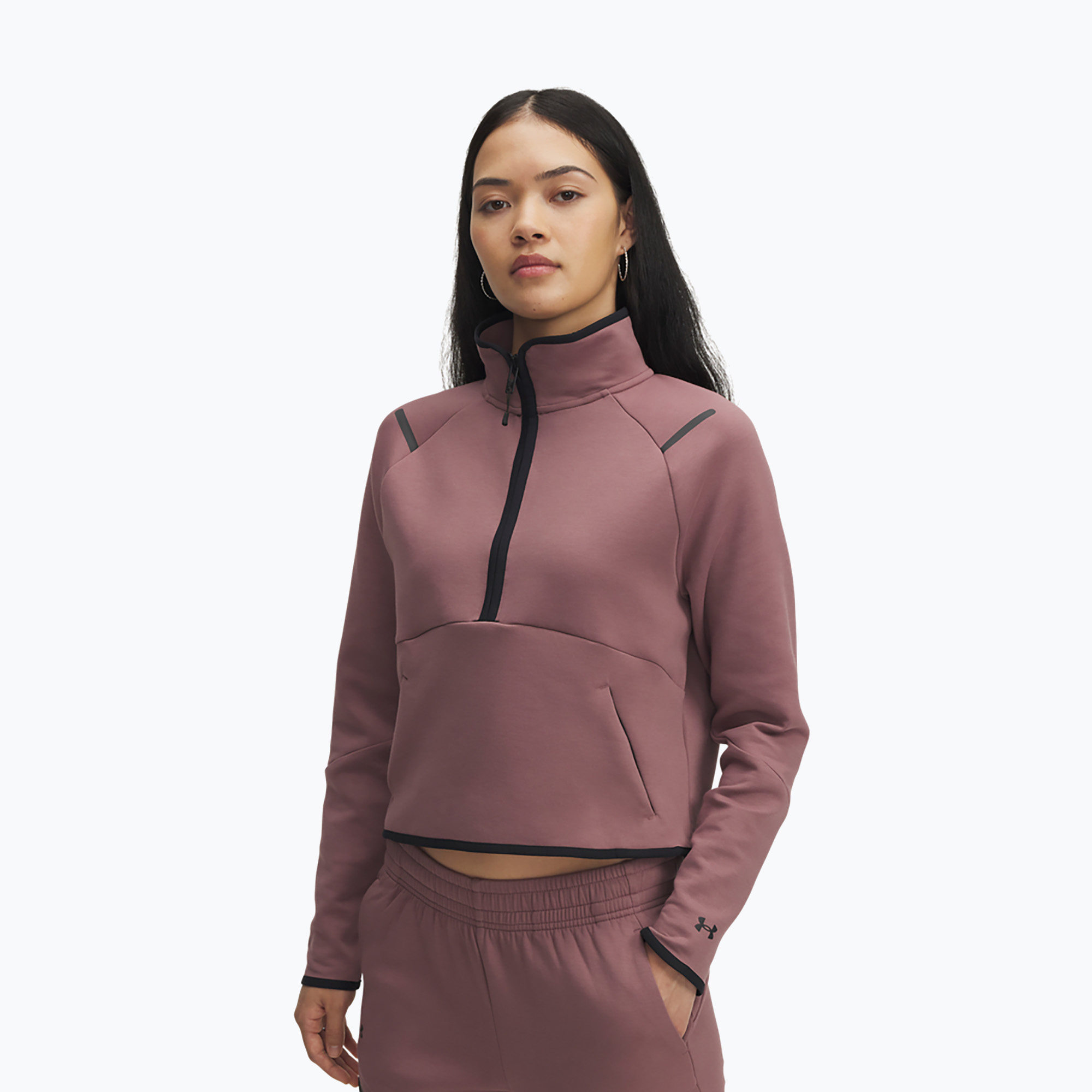 Bluza treningowa damska Under Armour Unstoppable Fleece HZ maroon mist/black 