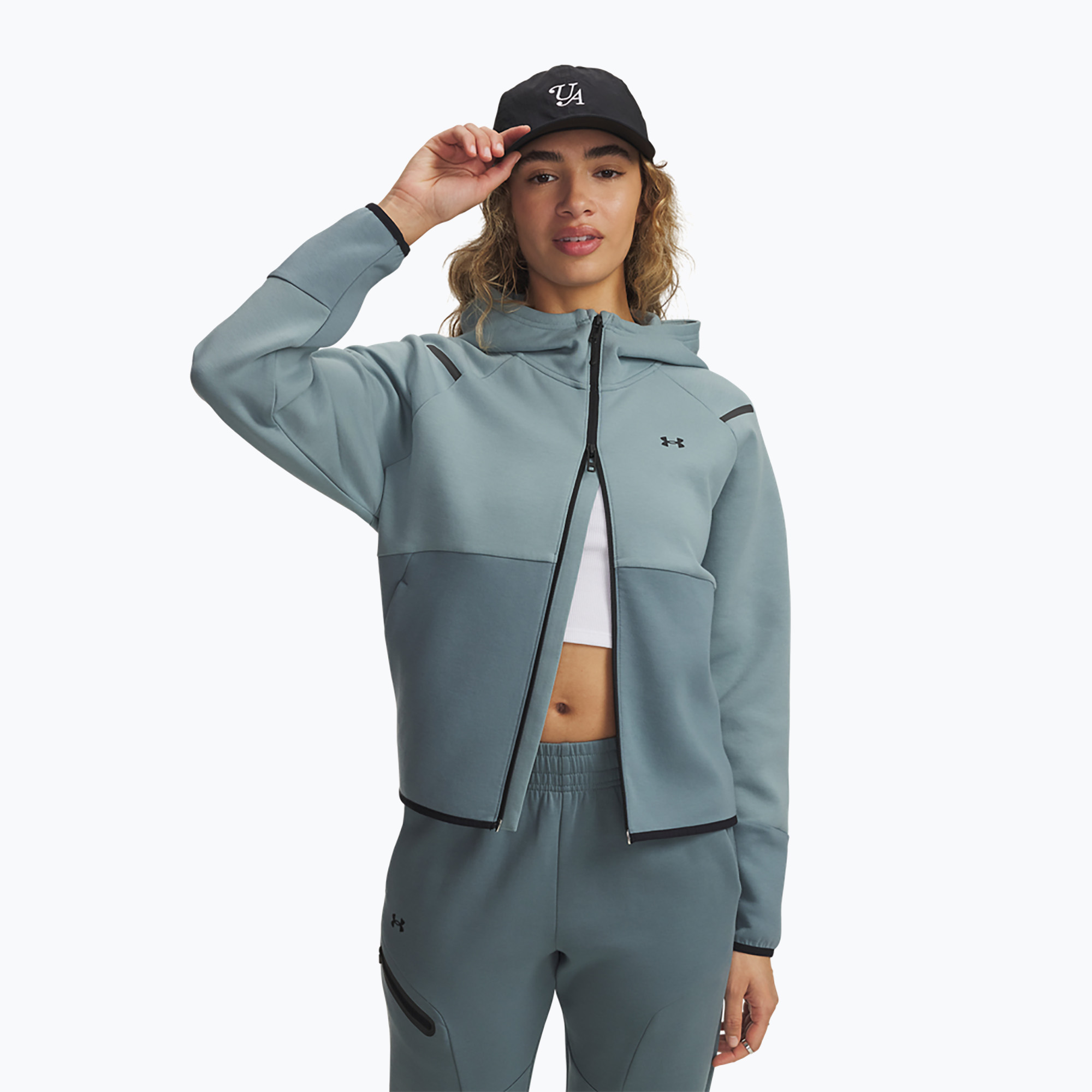 Bluza damska Under Armour Unstoppable Fleece HZ serpentine/jasper blue/black 