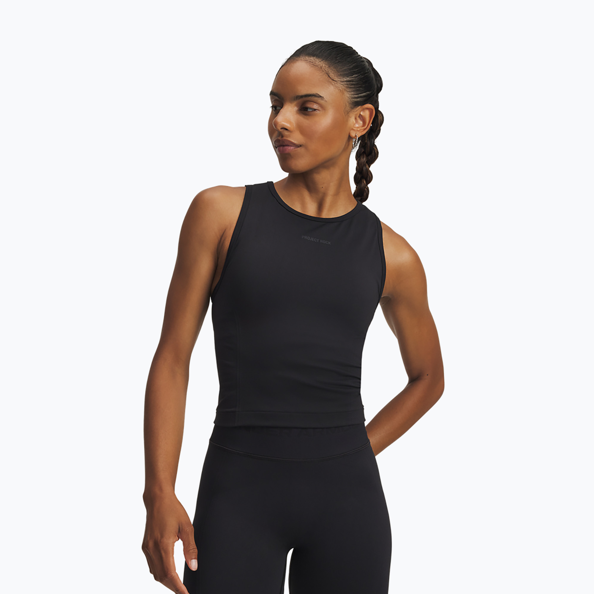 Koszulka treningowa damska Under Armour Project Rock Seamless black/anthracite 