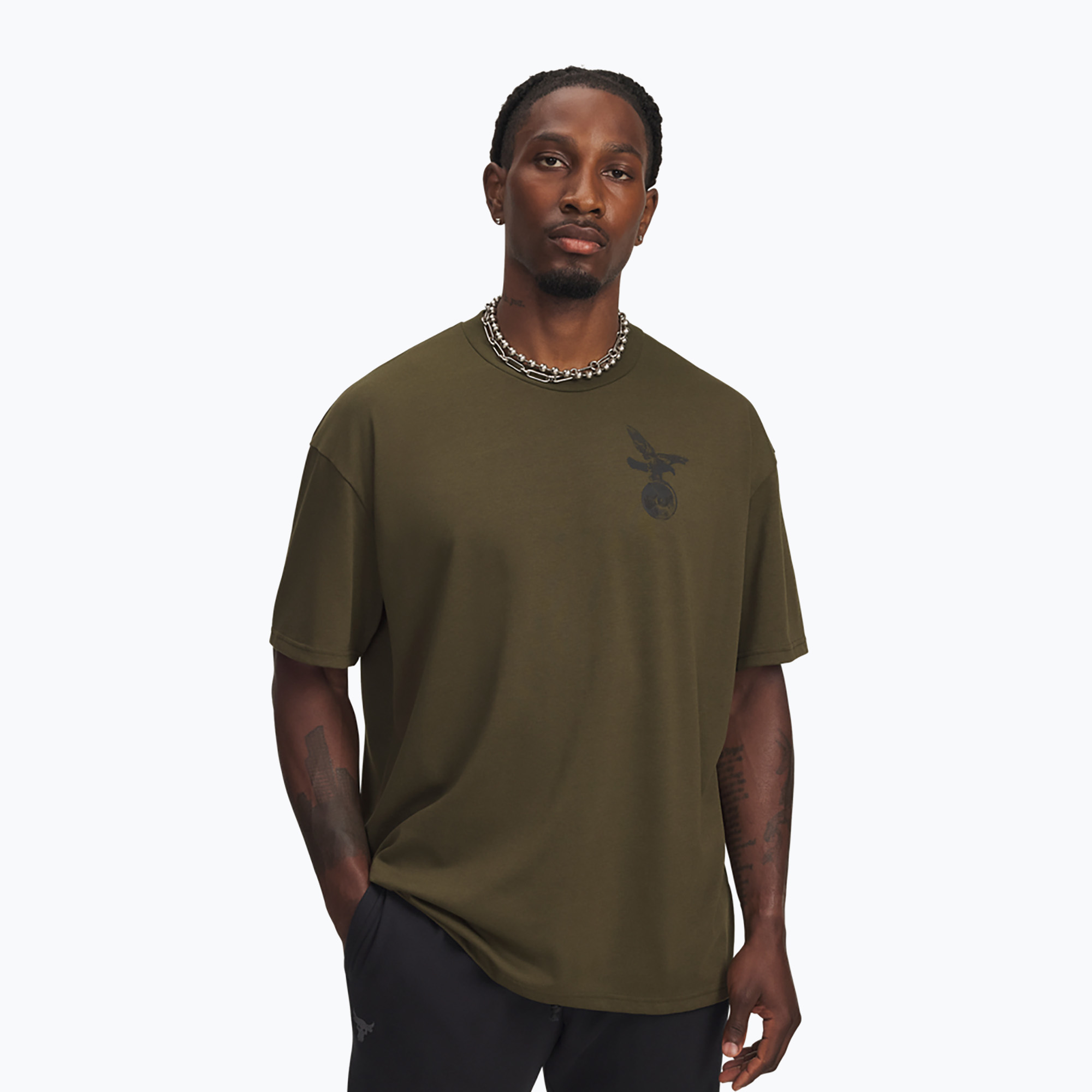 Koszulka treningowa męska Under Armour Project Rock Q4 expedition green/black 