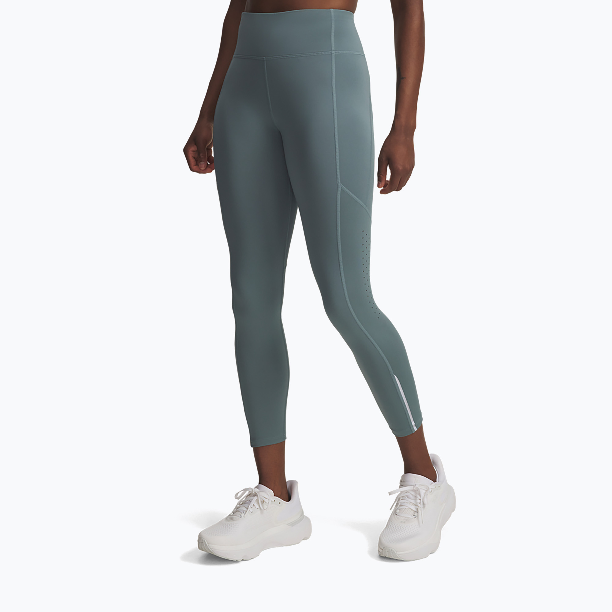 Legginsy do biegania damskie Under Armour Launch Ankle jasper blue/reflective 