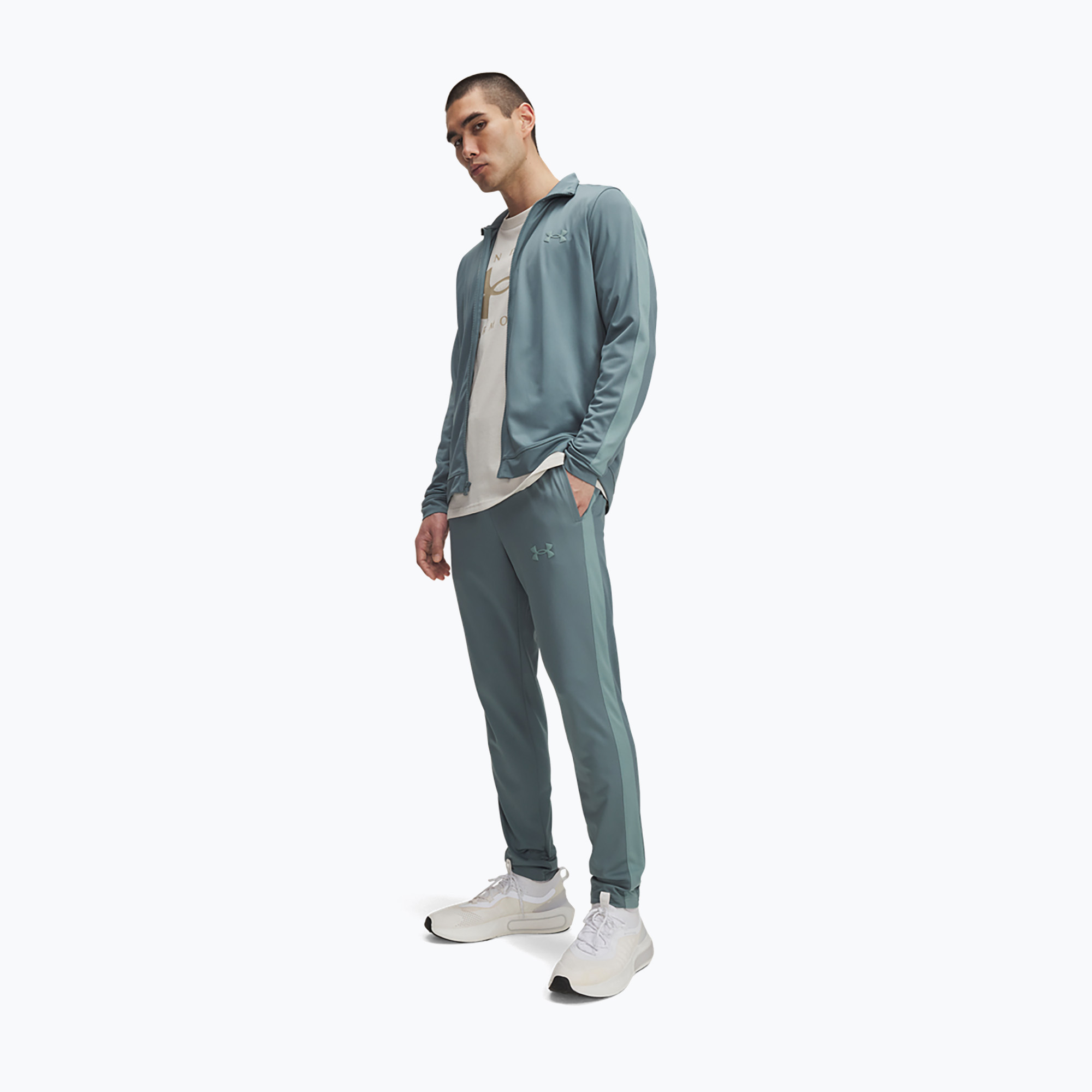 Dres męski Under Armour UA Knit Track Suit jasper blue/serpentine/serpentine 