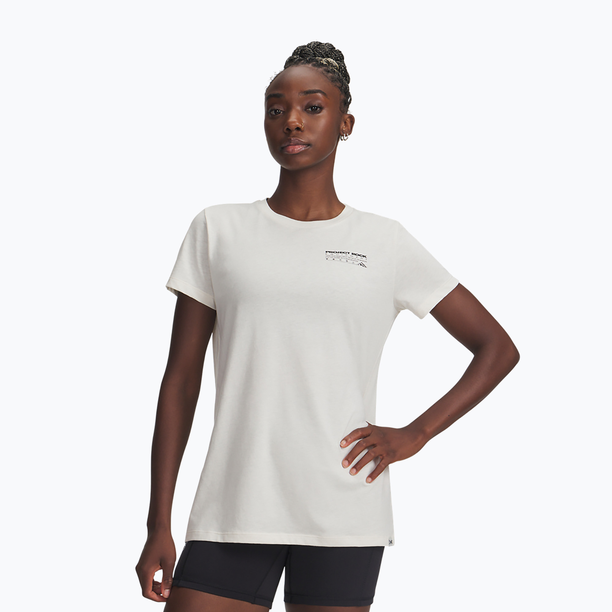 Koszulka treningowa damska Under Armour Project Rock Graphic 2 stone/black 