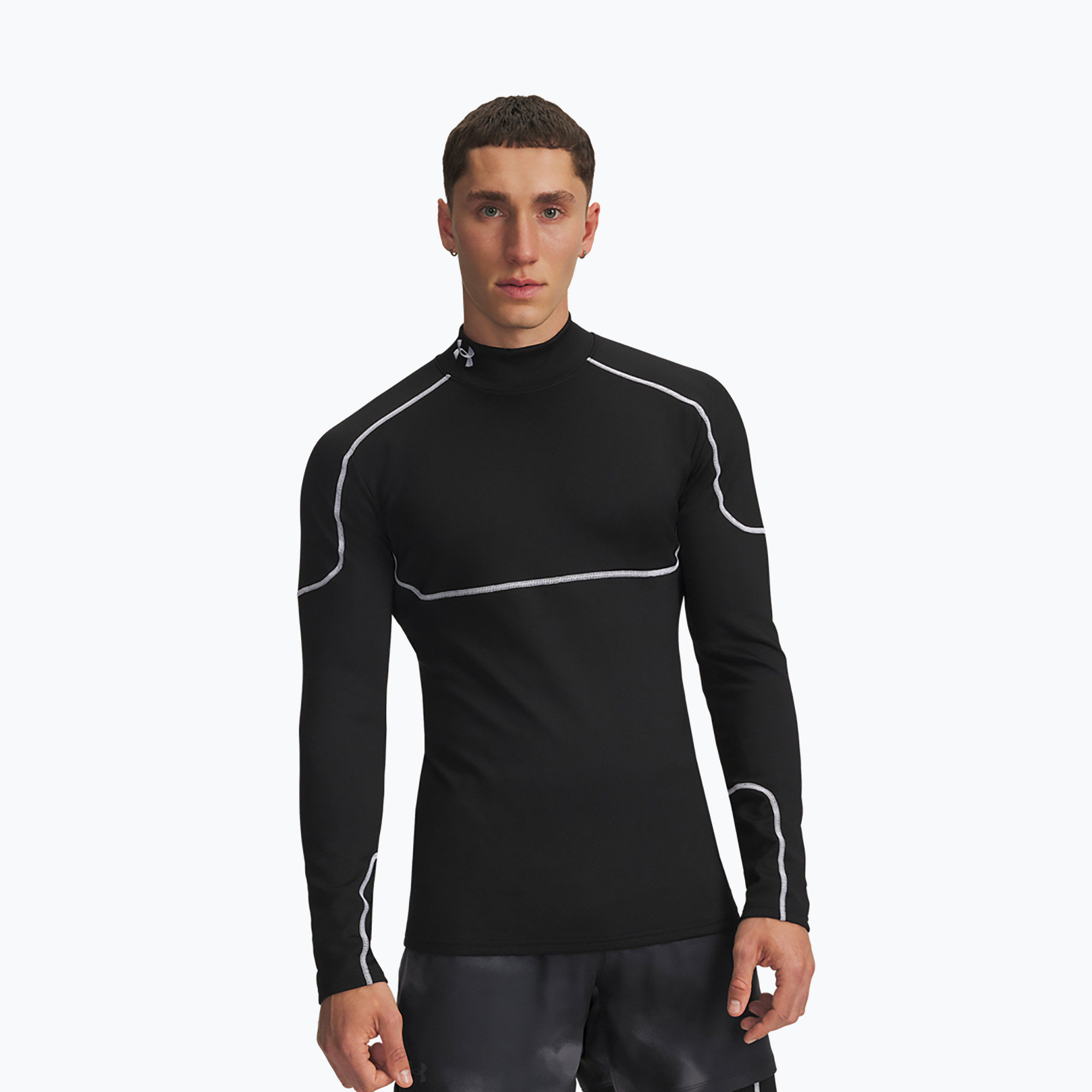 Longsleeve treningowy męski Under Armour Cold Weather Grid black/black/white 