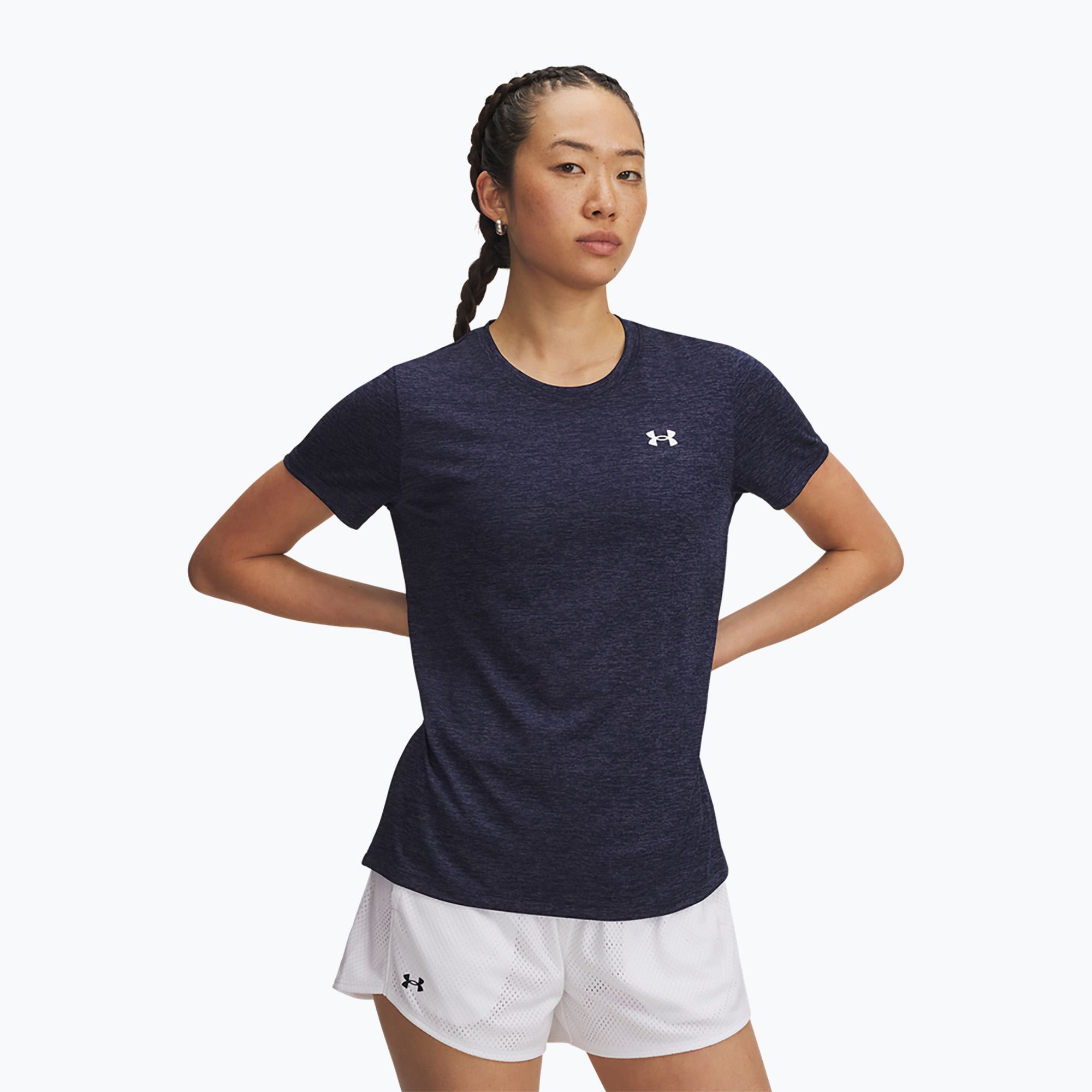 Koszulka treningowa damska Under Armour Tech Twist midnight navy/white 