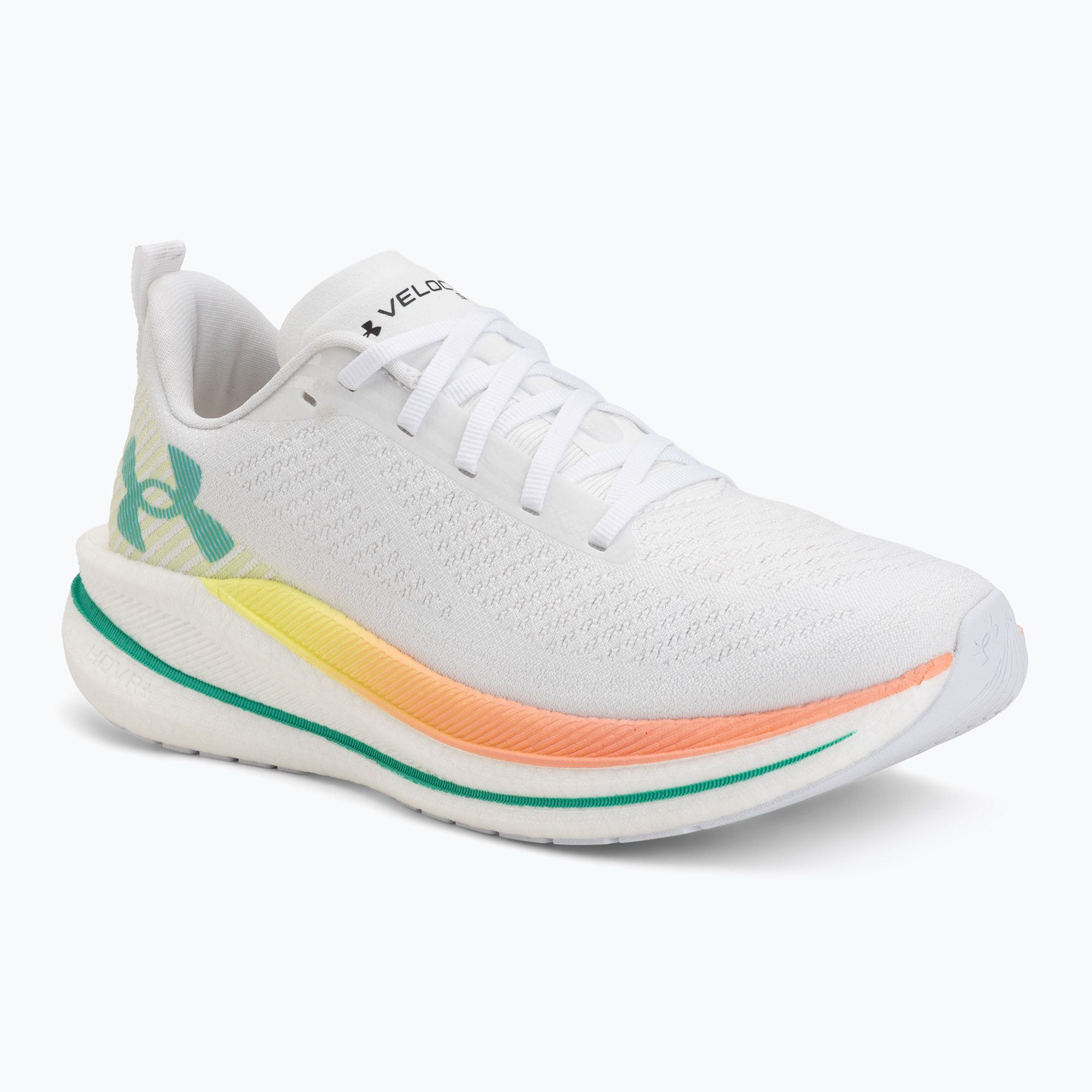 Buty do biegania damskie Under Armour Velociti SPD white/orange bloc/metallic silver 