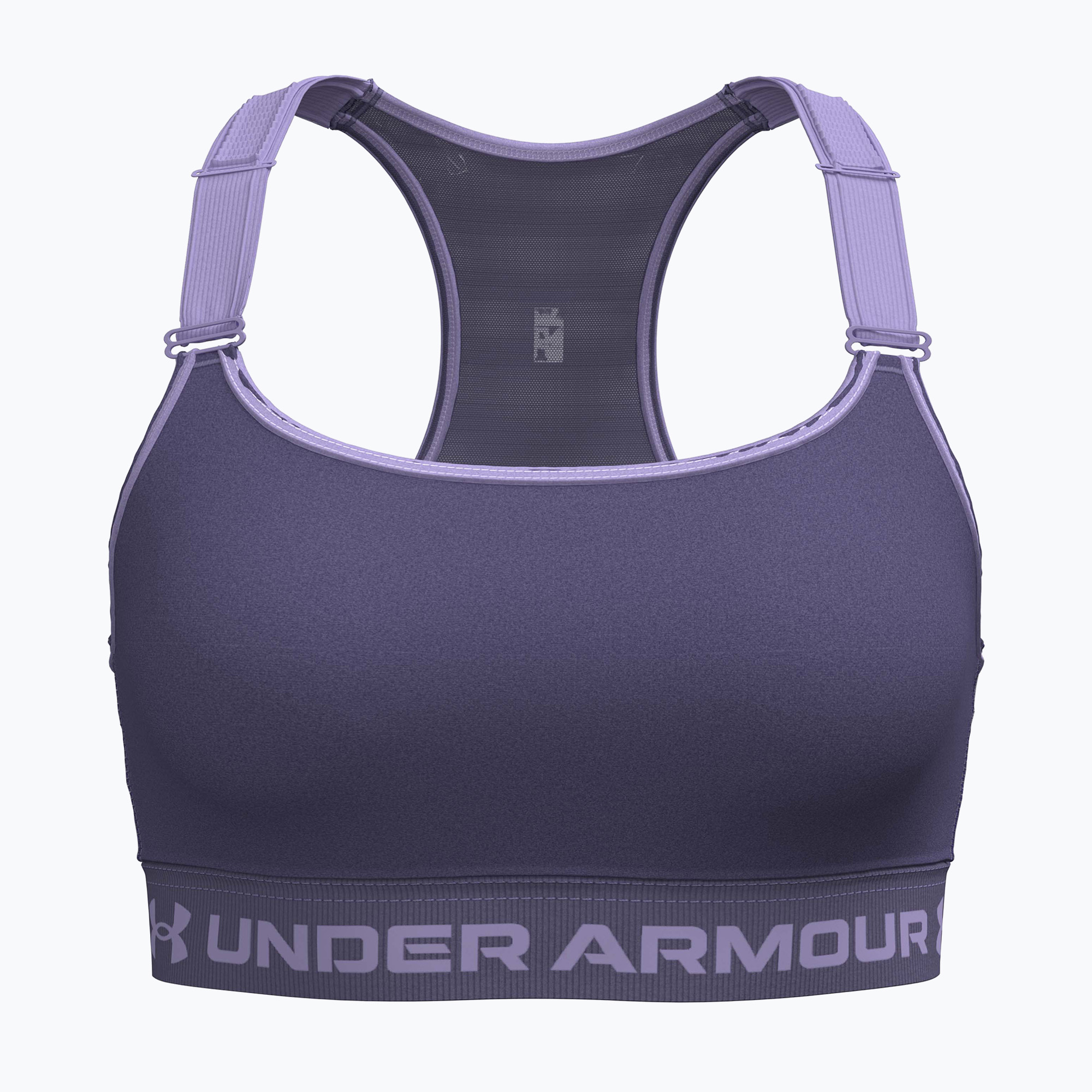 Biustonosz treningowy Under Armour HeatGear High purple luxe/purple crest 