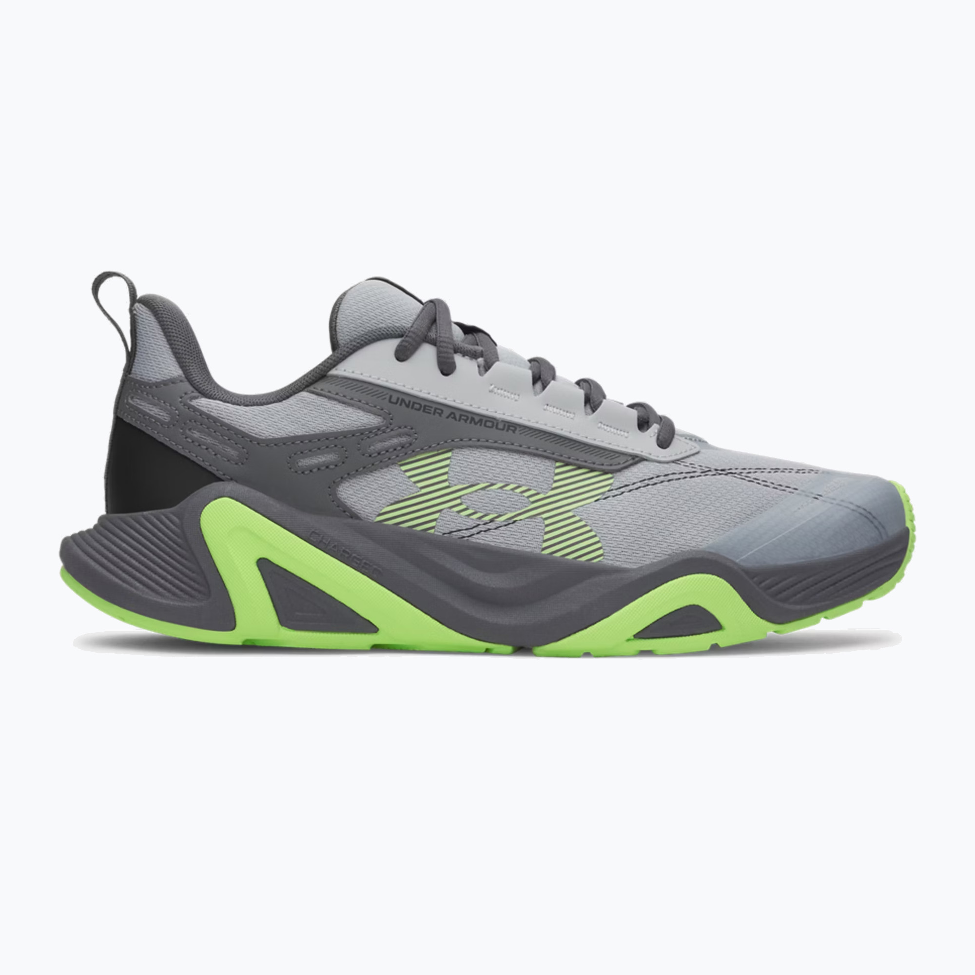 Buty treningowe męskie Under Armour Charged Commit TR 5 mod gray/castlerock/lumos lime 