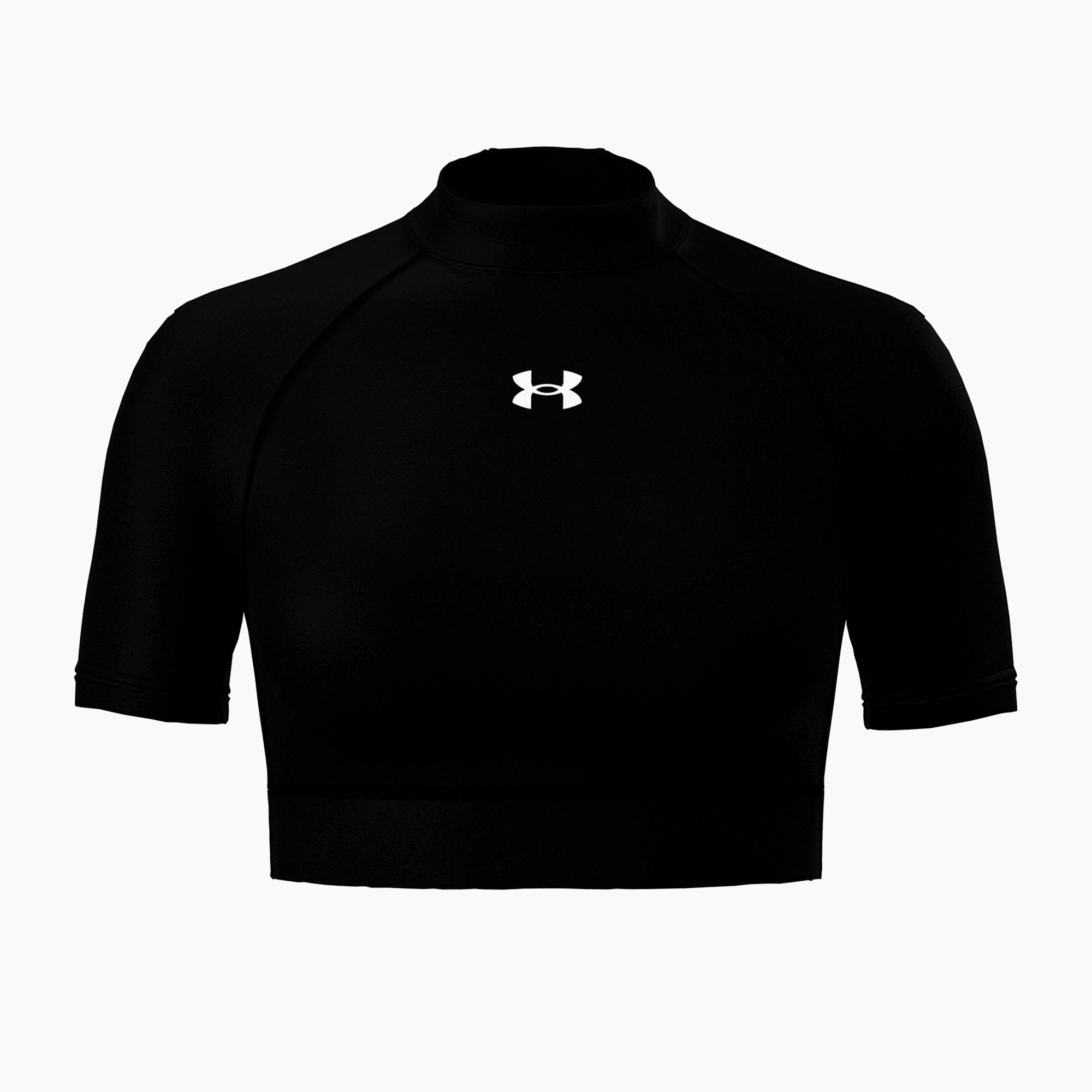 Дамска тениска за тренировка Under Armour HeatGear Crop Mock ultimate black/white