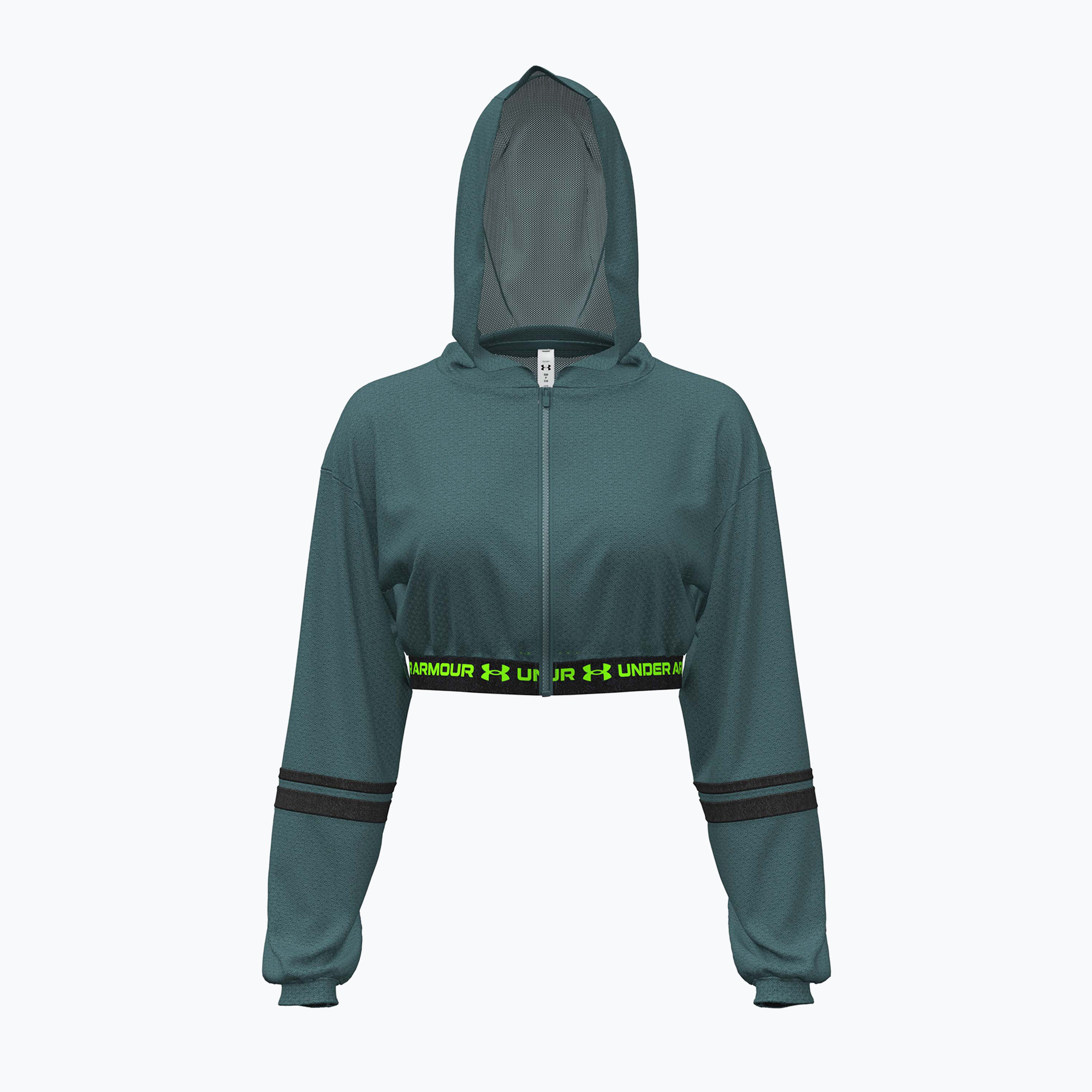 Дамски суитшърт Under Armour HeatGear Mesh FZ rack green/hyper green