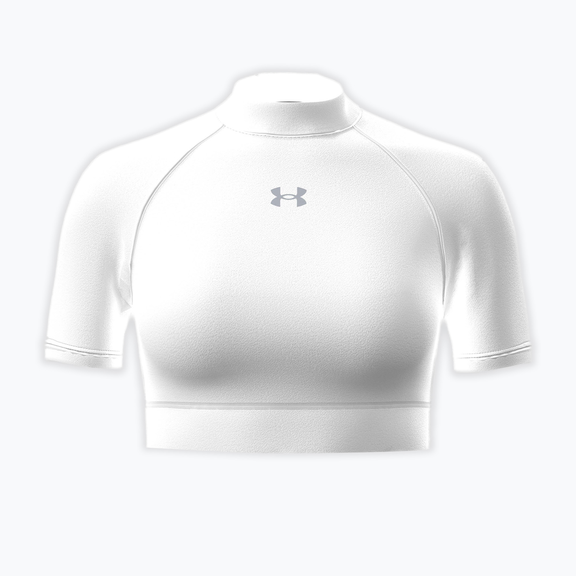 Koszulka treningowa damska Under Armour HeatGear Crop Mock white/halo gray 