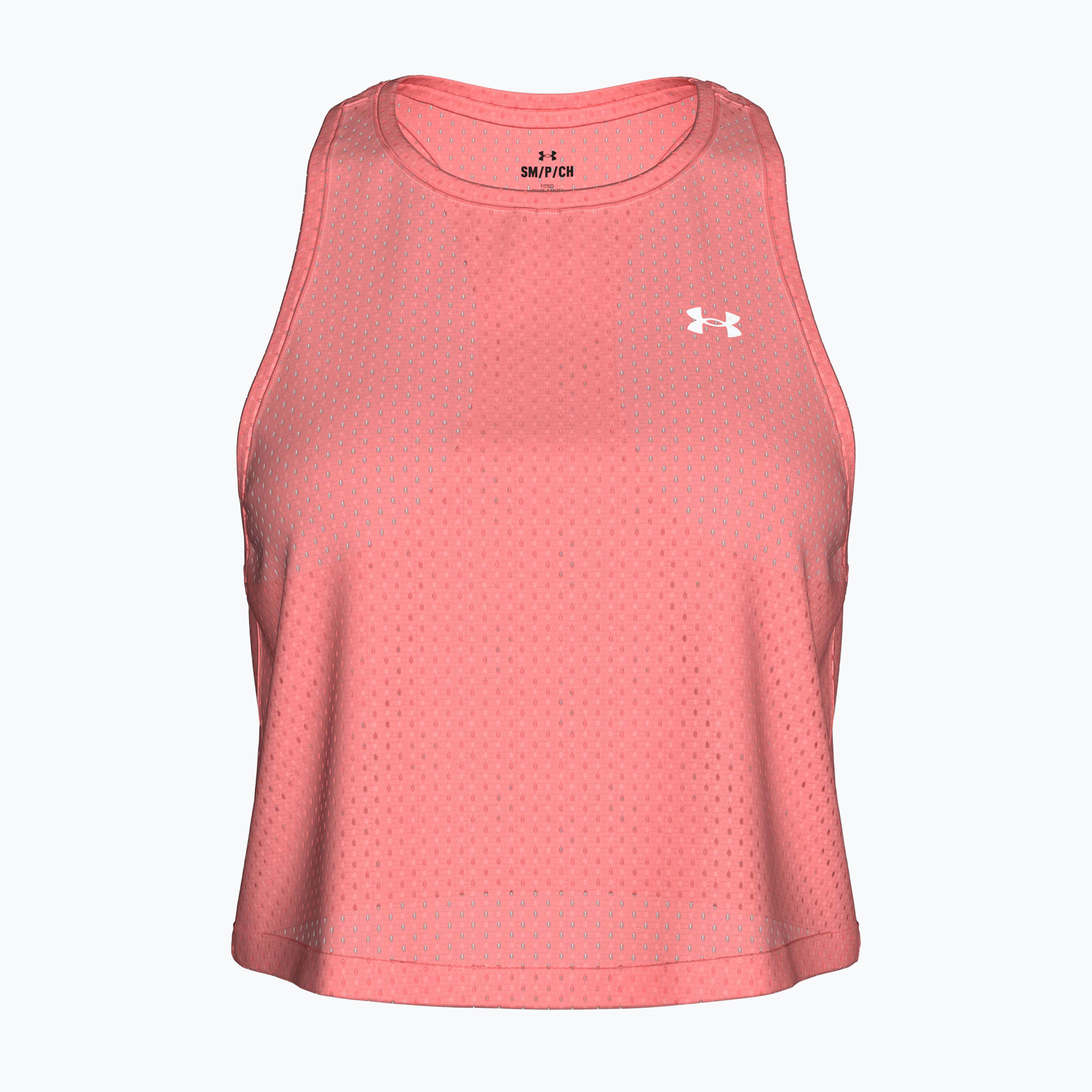 Koszulka treningowa damska Under Armour Tech Sport Mesh Crop Tank posh pink/white 