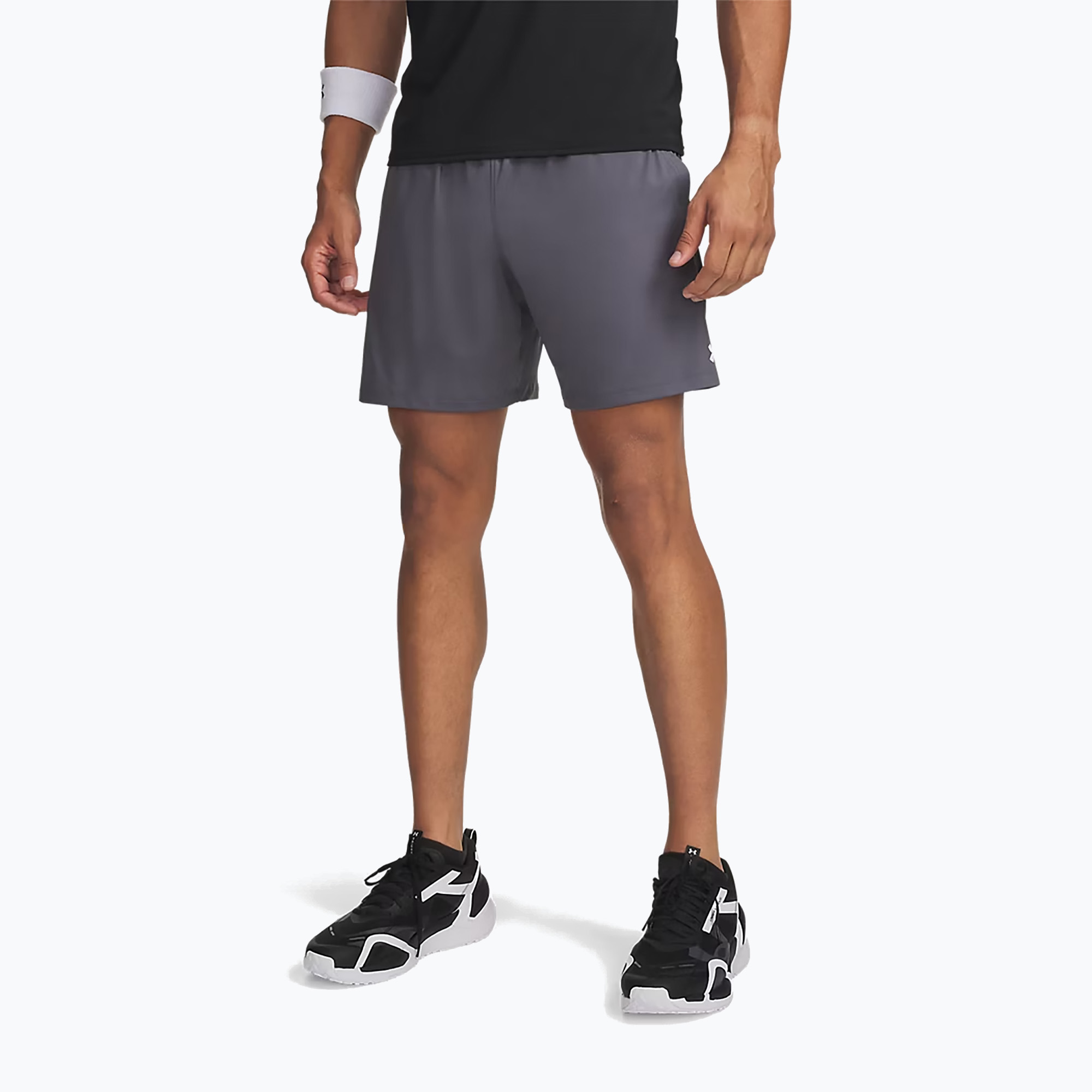 Spodenki treningowe męskie Under Armour Tech Vent 7IN Shorts castlerock/castlerock/white 