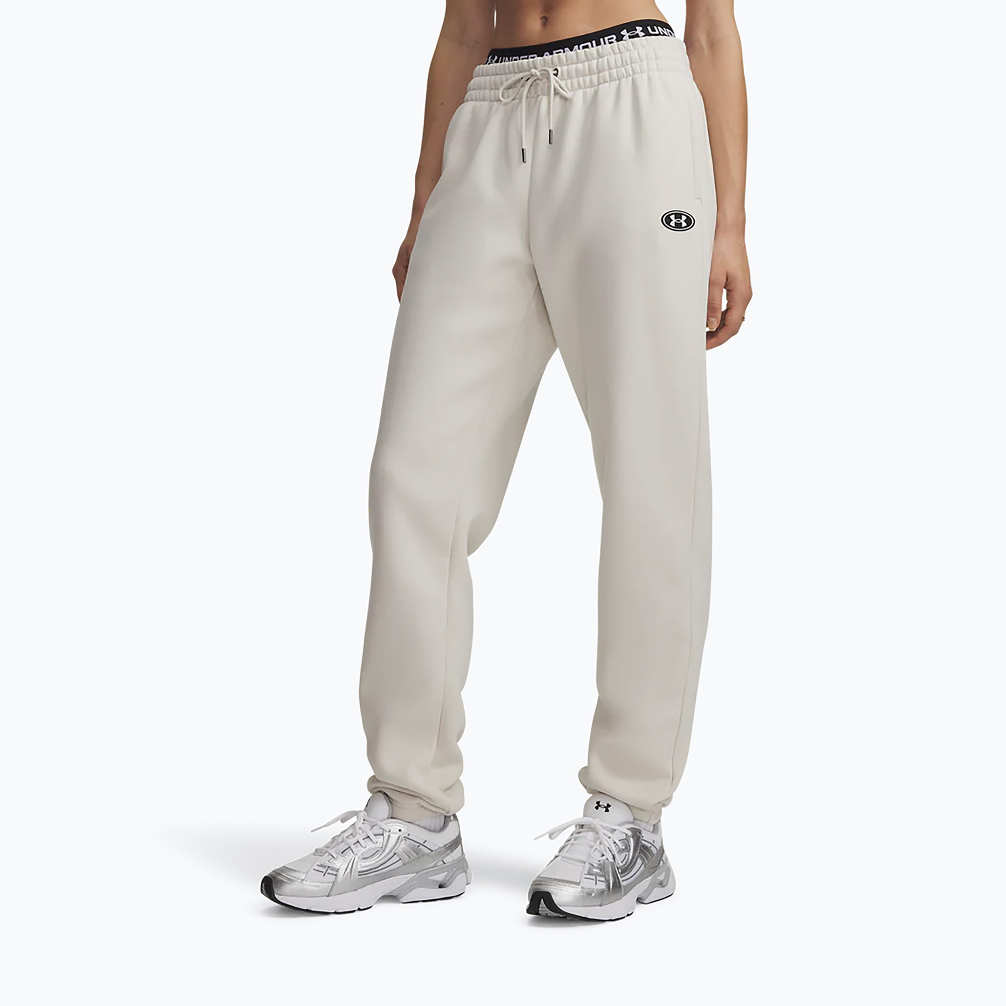 Spodnie damskie Under Armour Icon Fleece Nov Jogger summit white/white 